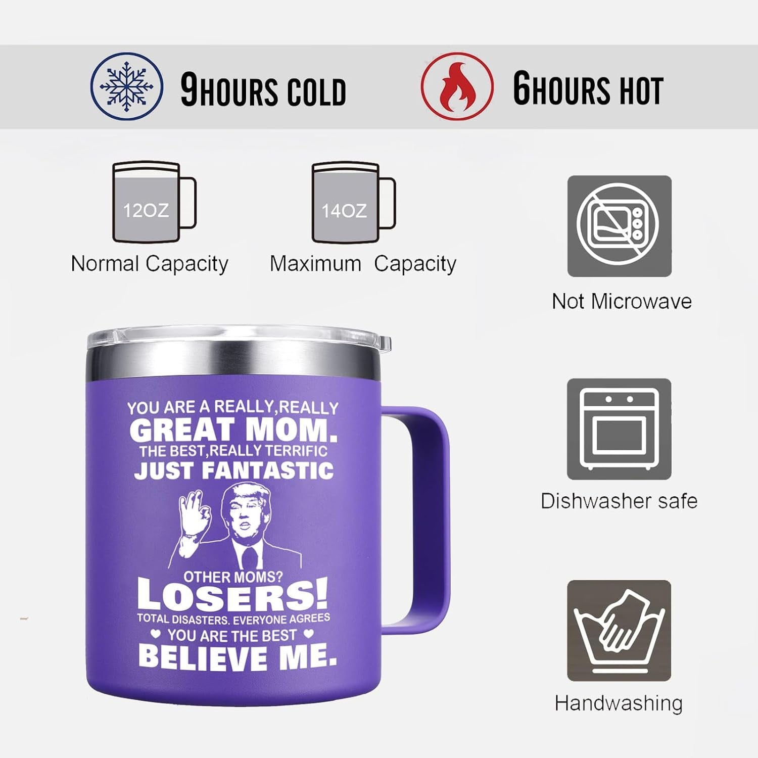Mothers Day Mom Gifts from Daughter Son - You'Re a Really Great Moms Coffee Mug - Christmas Birthday Gifts for Mom Mother Women Wife (14OZ Purple)