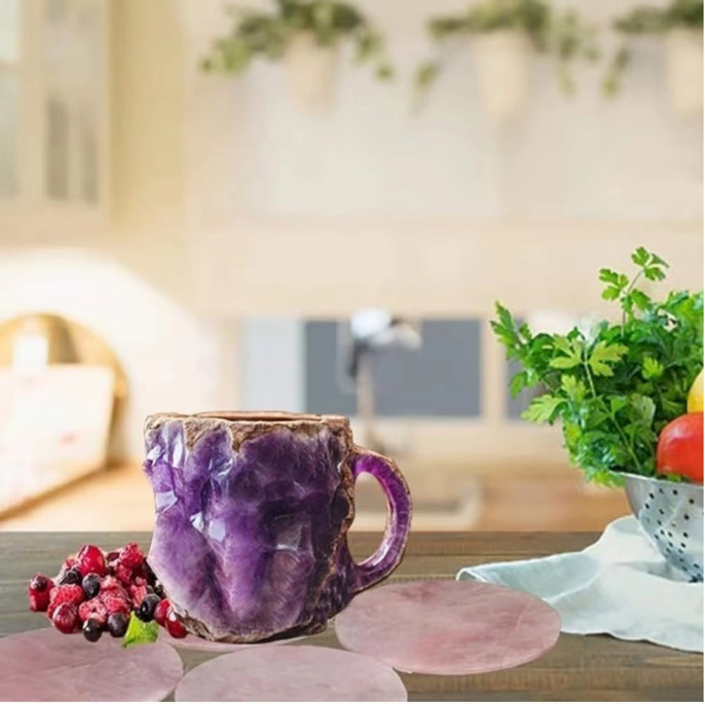 Mineral Crystal Coffee Mug – Resin Gemstone Style Cup