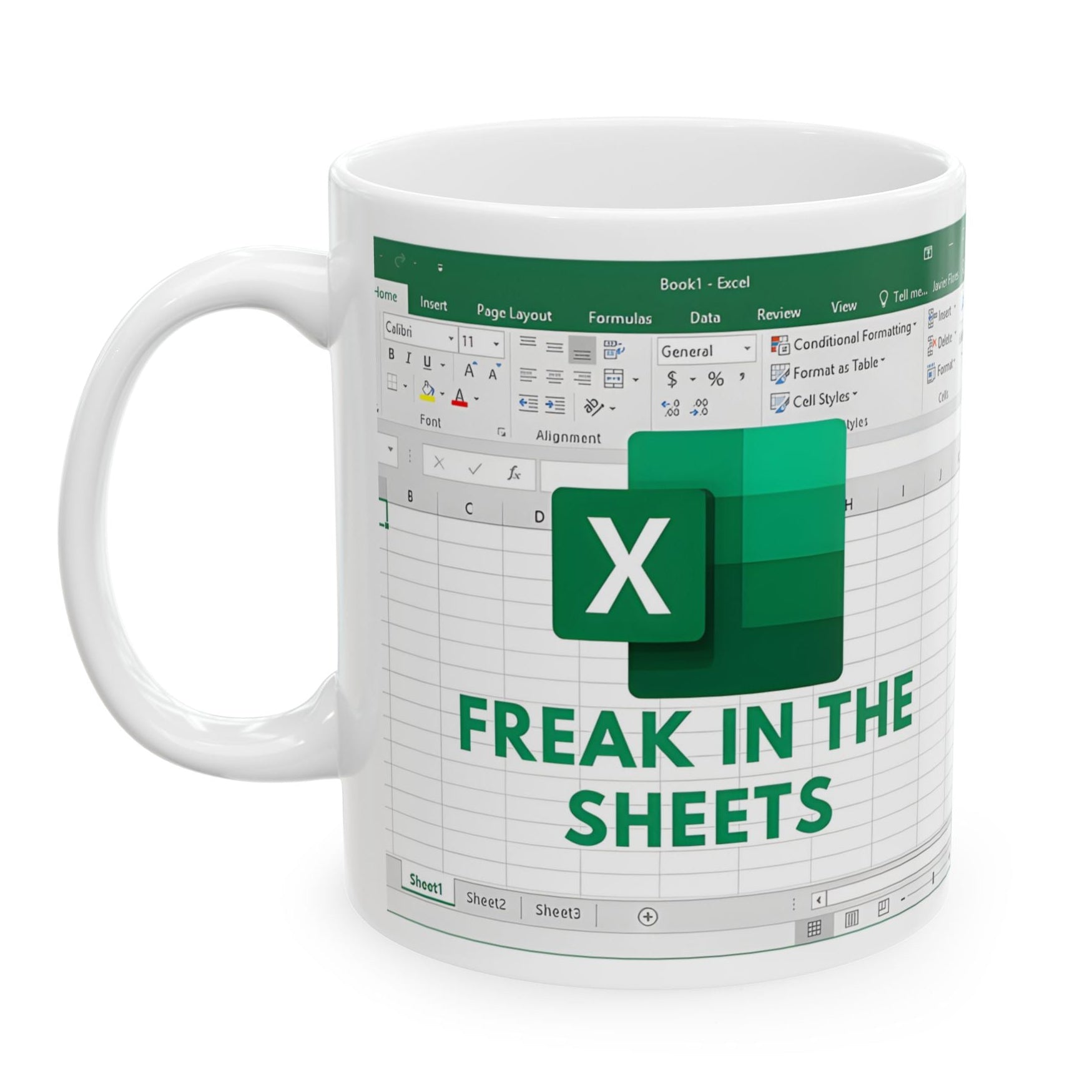 Freak In The Sheets Funny Spreadsheet Mug Gift, 11oz or 15oz