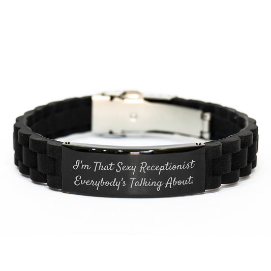 Sexy Receptionist Gifts, Glide lock Clasp Bracelet, Funny Quote for Her, Graduation Unique Gifts from Family, Friends, Coworkers - Image 1