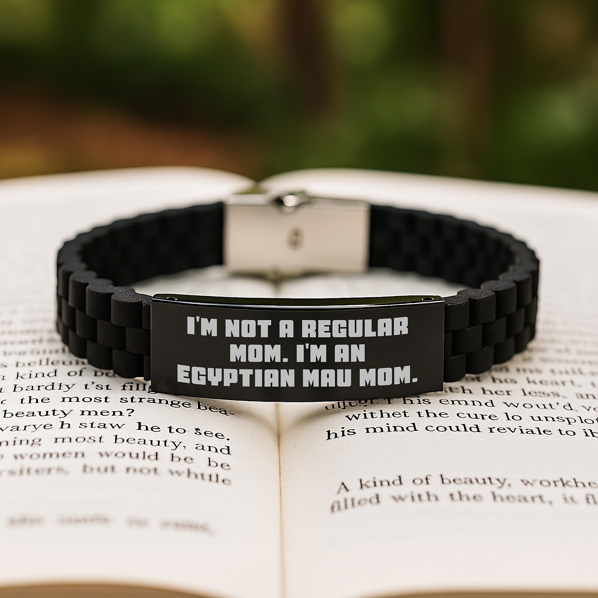 Egyptian Mau Cat Mom Graduation Gift Ideas Funny Quote Glide lock Clasp Bracelet Gifts from Family Friends - Image 2