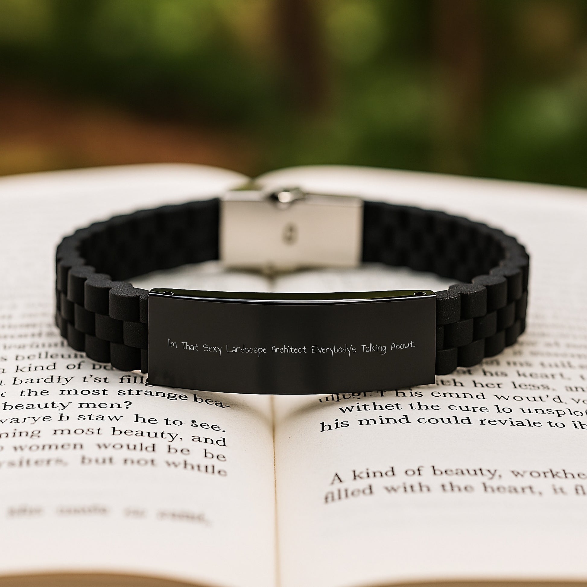 Sexy Landscape Architect Gifts from Friends - Graduation Unique Gifts for Men, Women, Coworkers, Family, I'm That Sexy Landscape Architect Everybody's Talking About. Glide lock Clasp Bracelet - Image 2