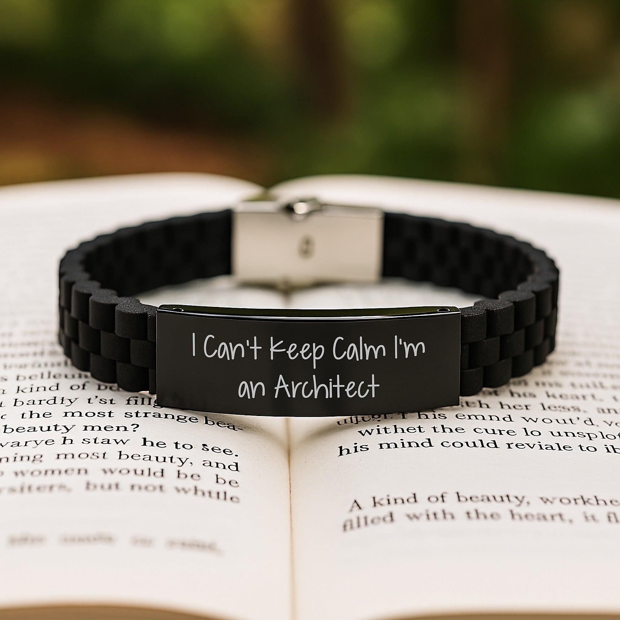 Funny 'I Can't Keep Calm I'm An Architect' Gift for Architect Friends and Family, Glide lock Clasp Black Architect Bracelet, Christmas Unique Gifts from Men, Women, Coworkers, Family - Image 2