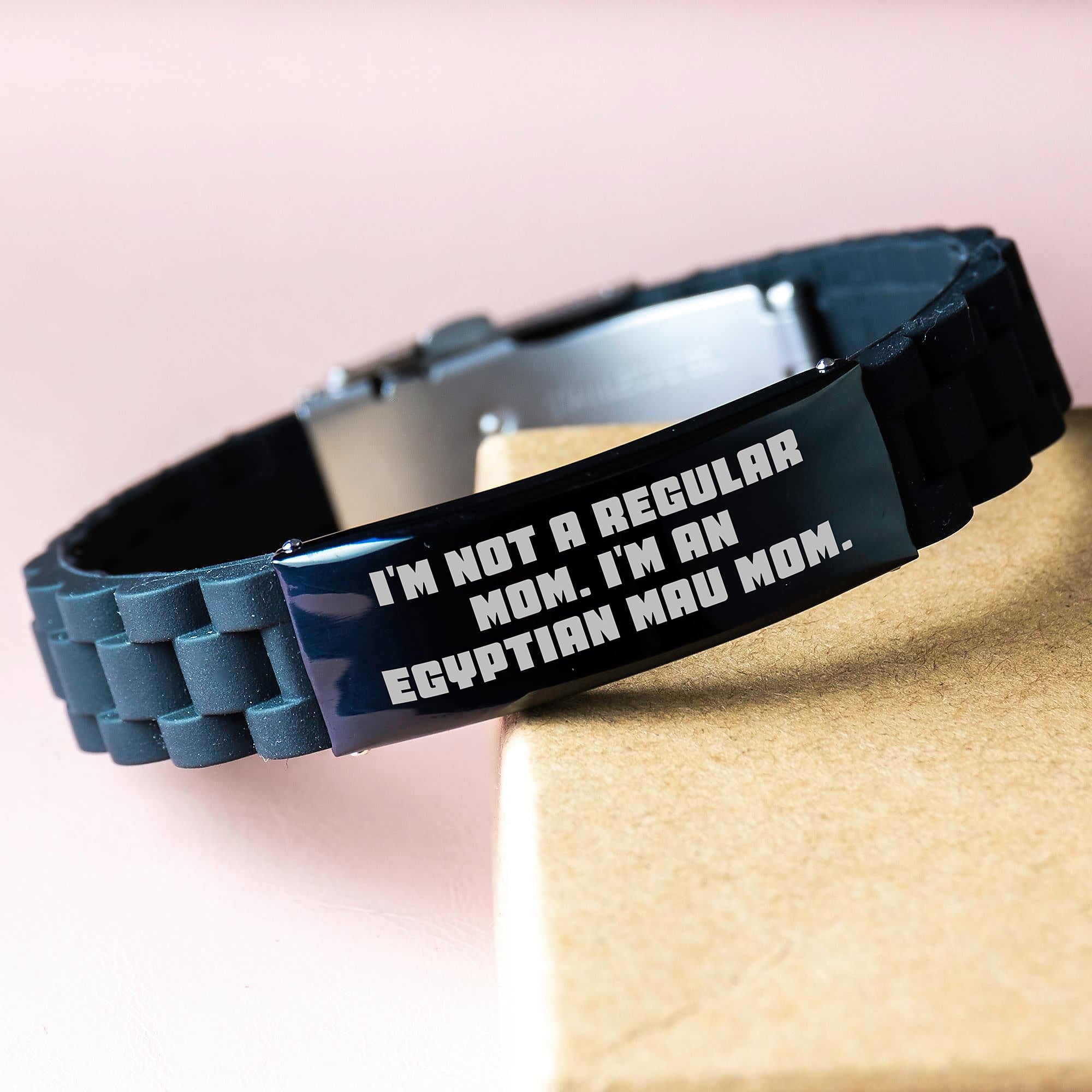 Egyptian Mau Cat Mom Graduation Gift Ideas Funny Quote Glide lock Clasp Bracelet Gifts from Family Friends - Image 3