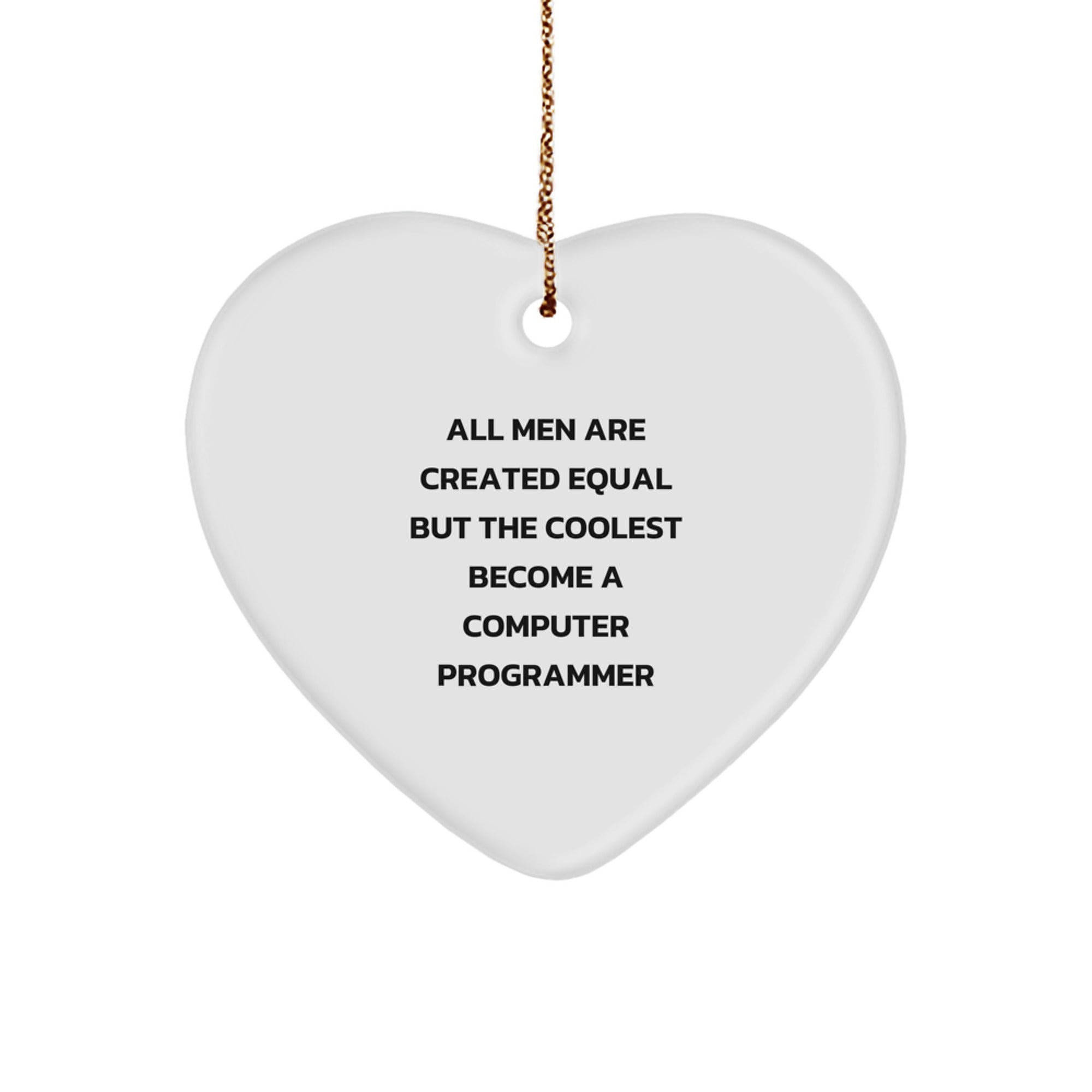 Funny Computer Programmer Heart Ornament Gifts from Friends for Men This Christmas Unique