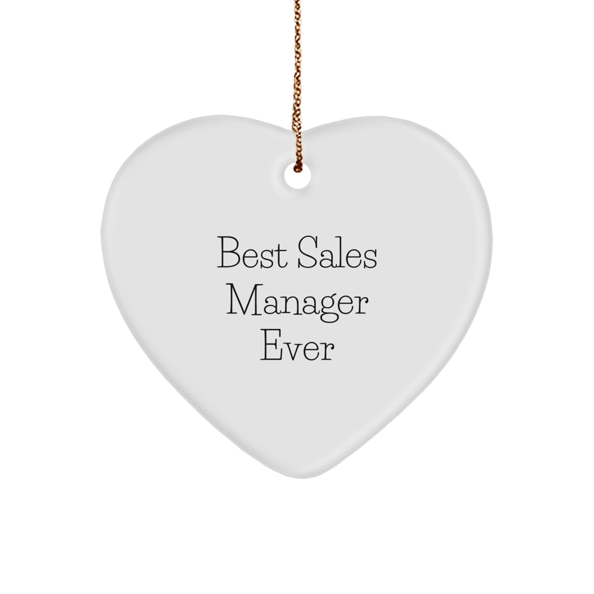 Sales Manager Gifts from Family, Heart Ornament Best Sales Manager Ever, Funny Christmas Unique Gifts for Sales Manager