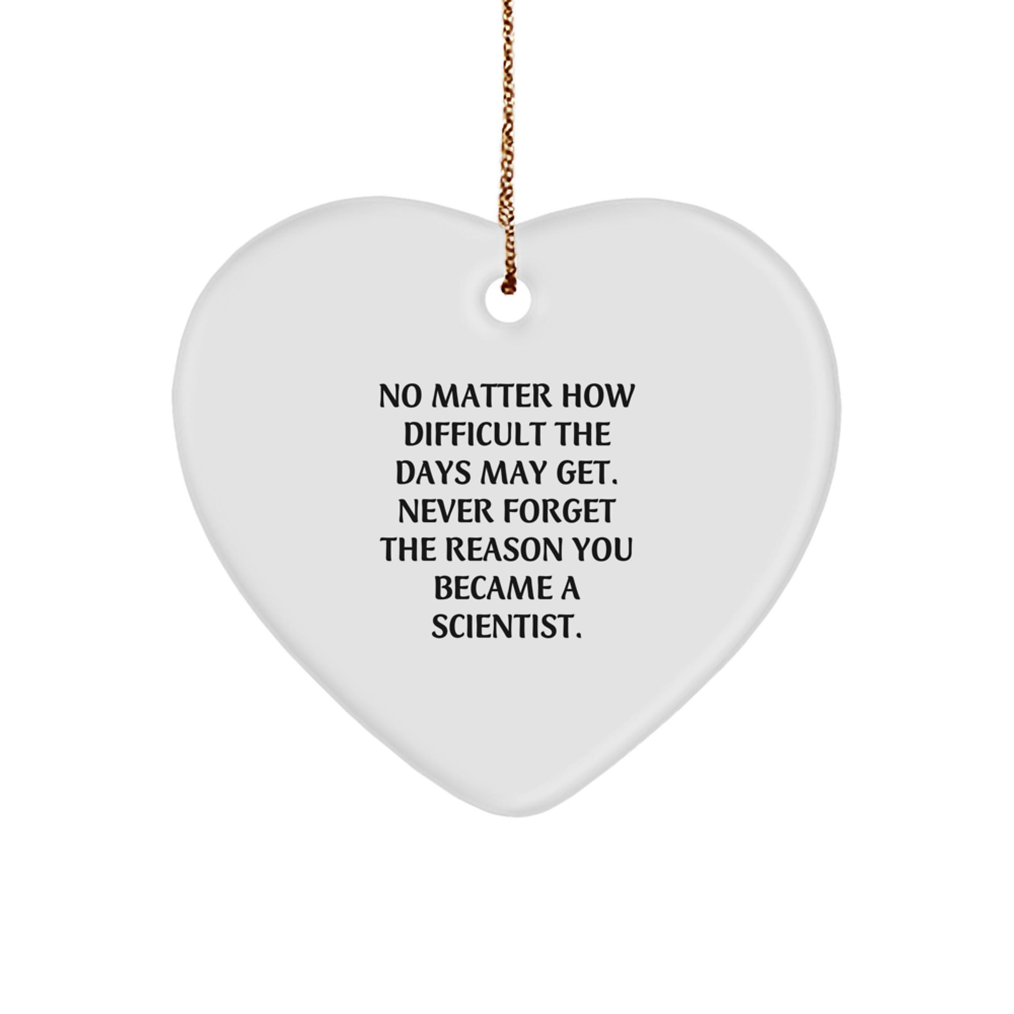 Funny Scientist Heart Ornament Gifts from Friends for Scientist Men, Scientist Christmas Unique Gifts, Inspirational Quotes Heart Shaped Ornament
