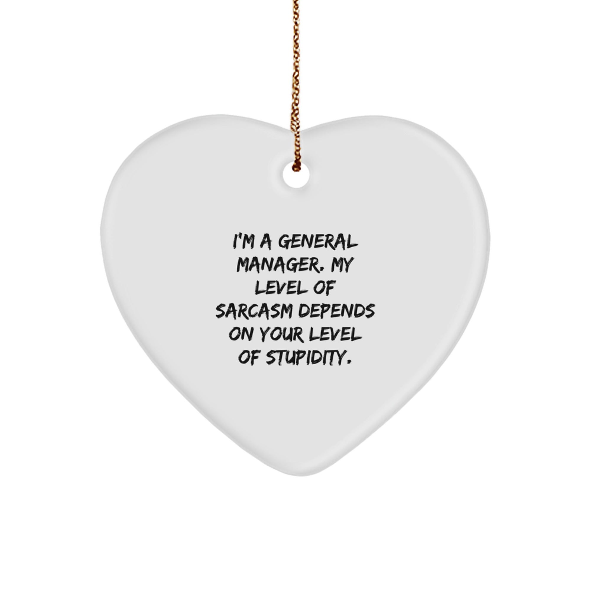 Funny General Manager Christmas Heart Ornament Gifts from Friends for Men Women Coworkers