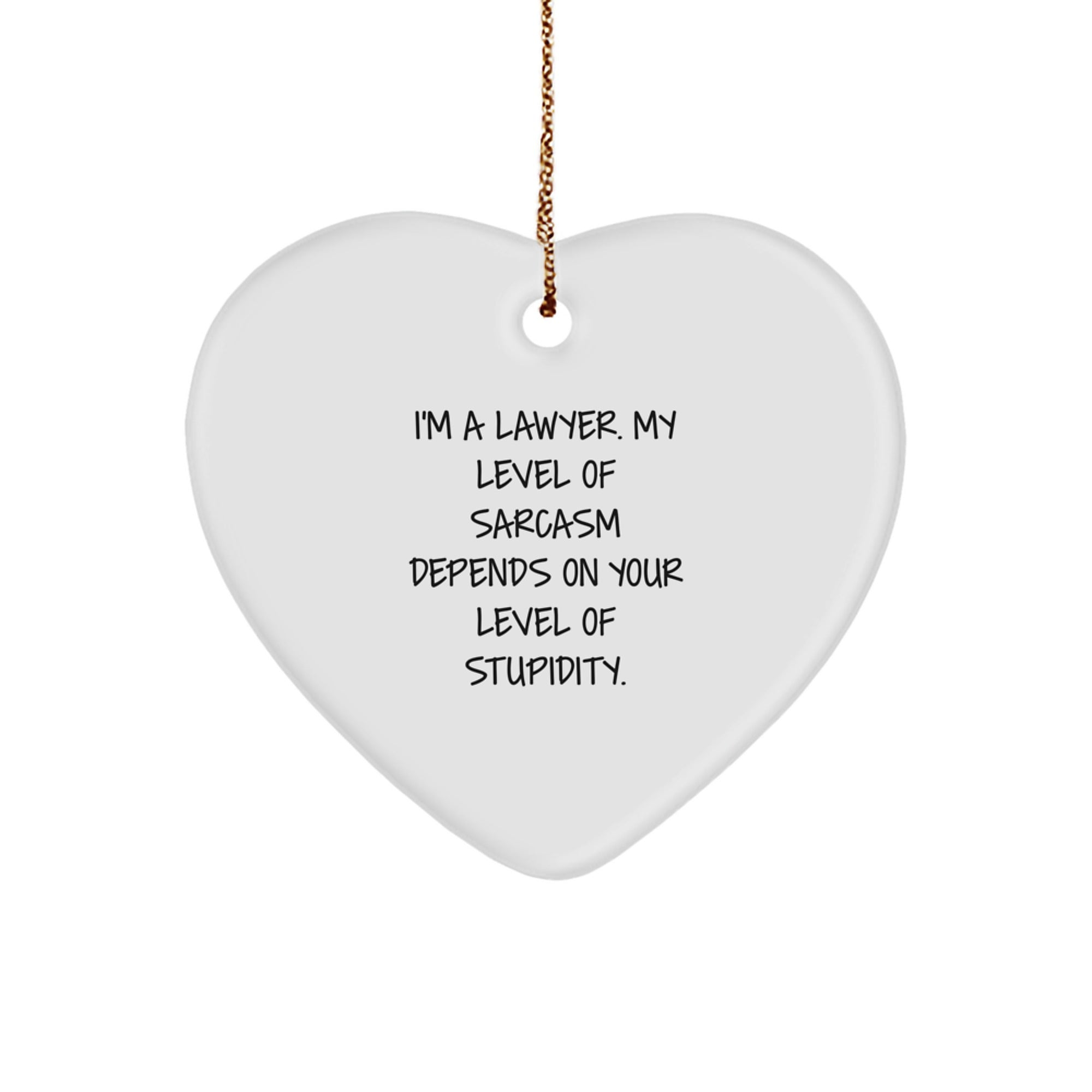 Funny Lawyer Gifts for Men, 'I'm A Lawyer' Heart Ornament, Christmas Unique Lawyer Presents from Friends