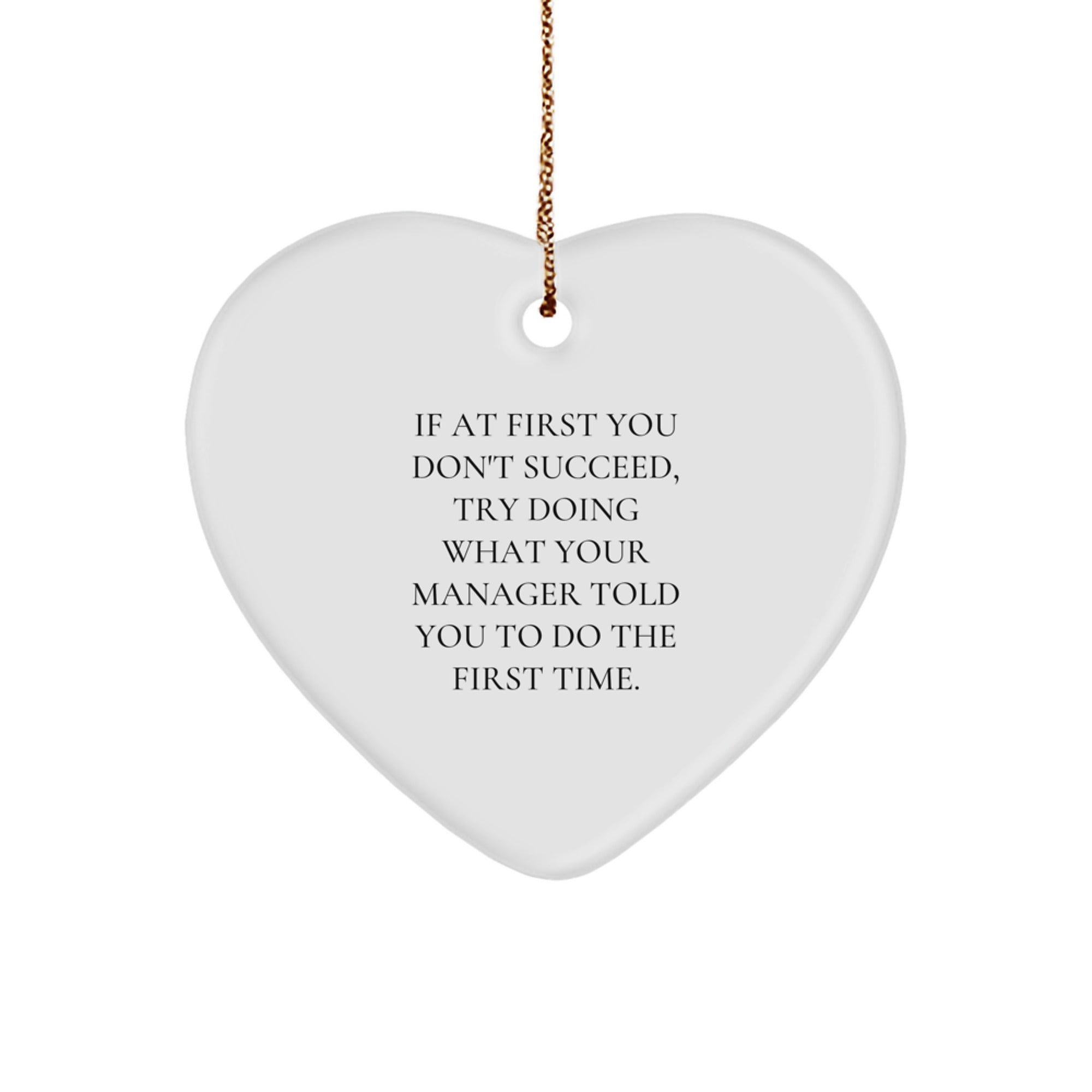 Funny Manager Heart Ornament Gifts from Men or Women for Coworkers or Family, Christmas Unique Gifts