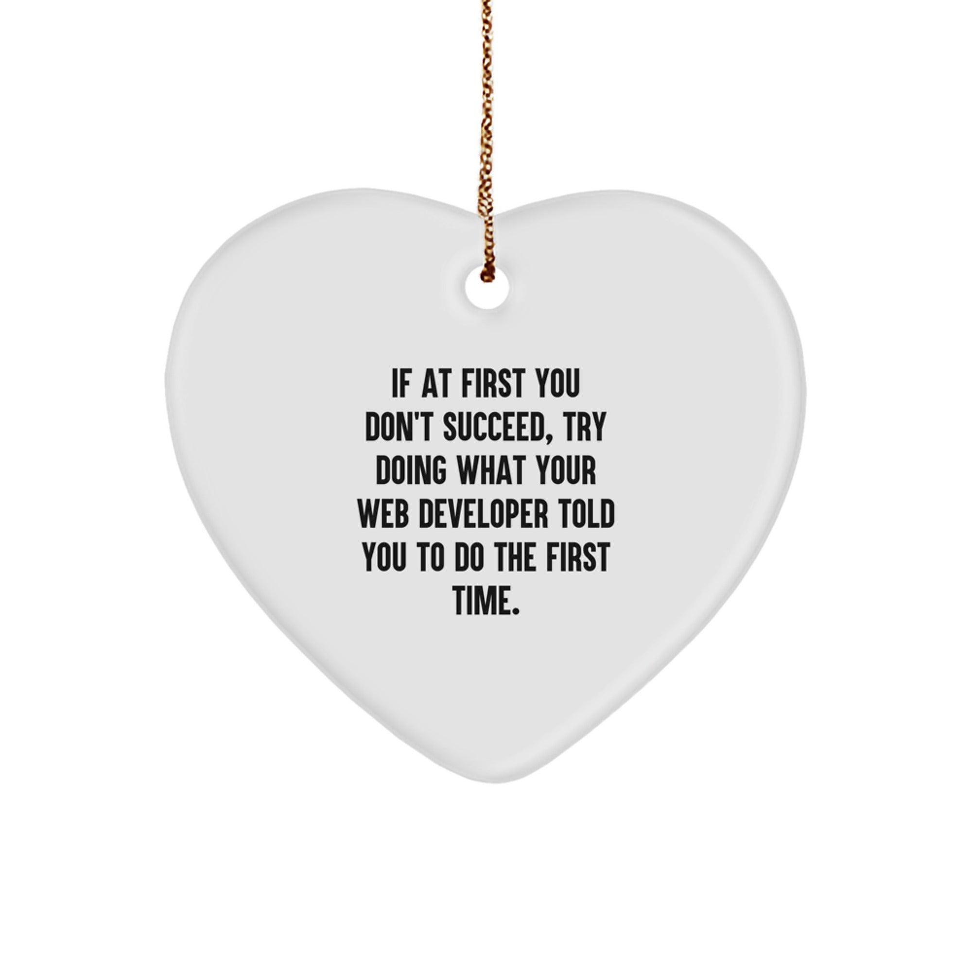 Funny Web Developer Heart Ornament Gifts from Family, Friends, or Coworkers, Perfect for Christmas Unique Presents