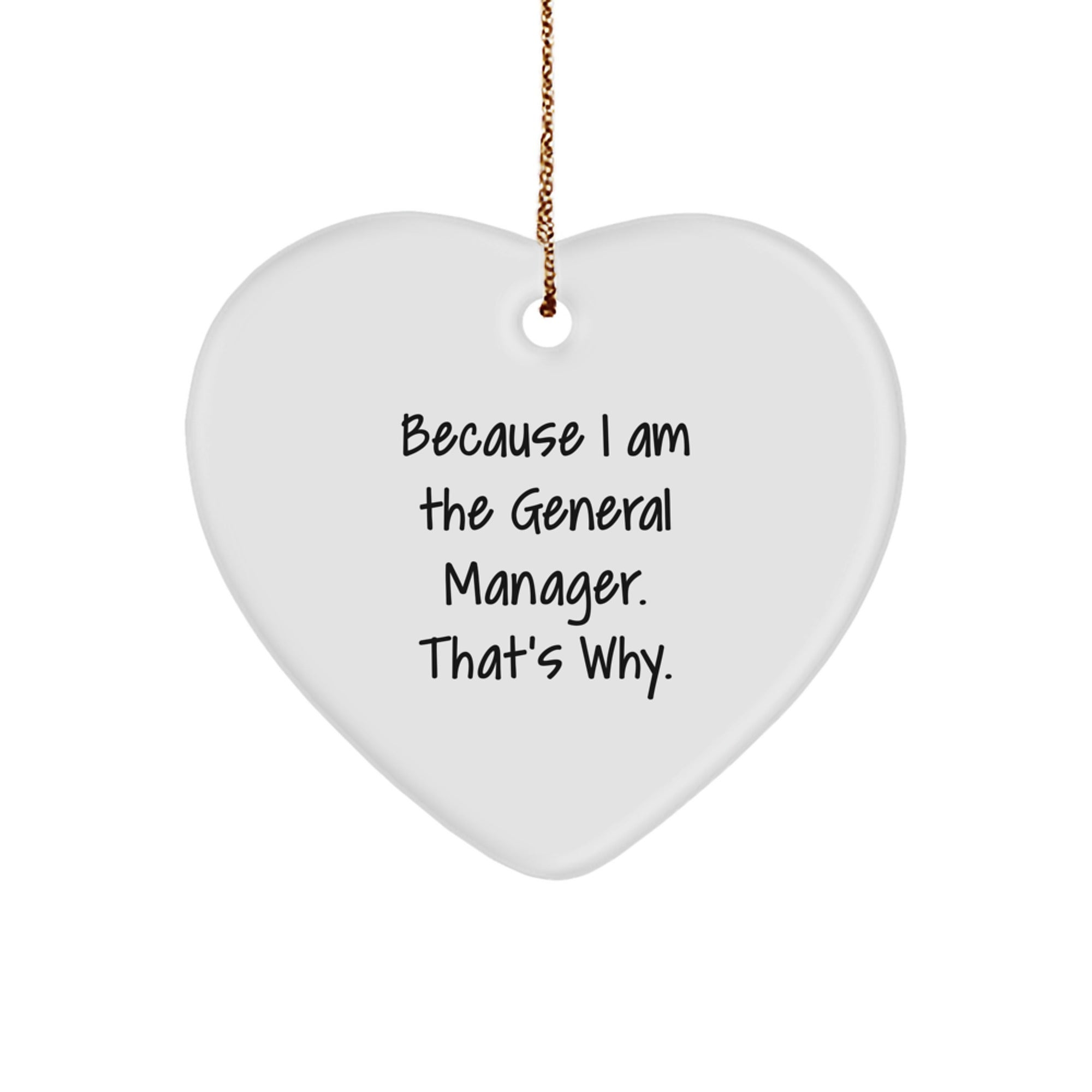 Funny General Manager Heart Ornament Gifts from Colleagues or Family for Christmas Unique Presents