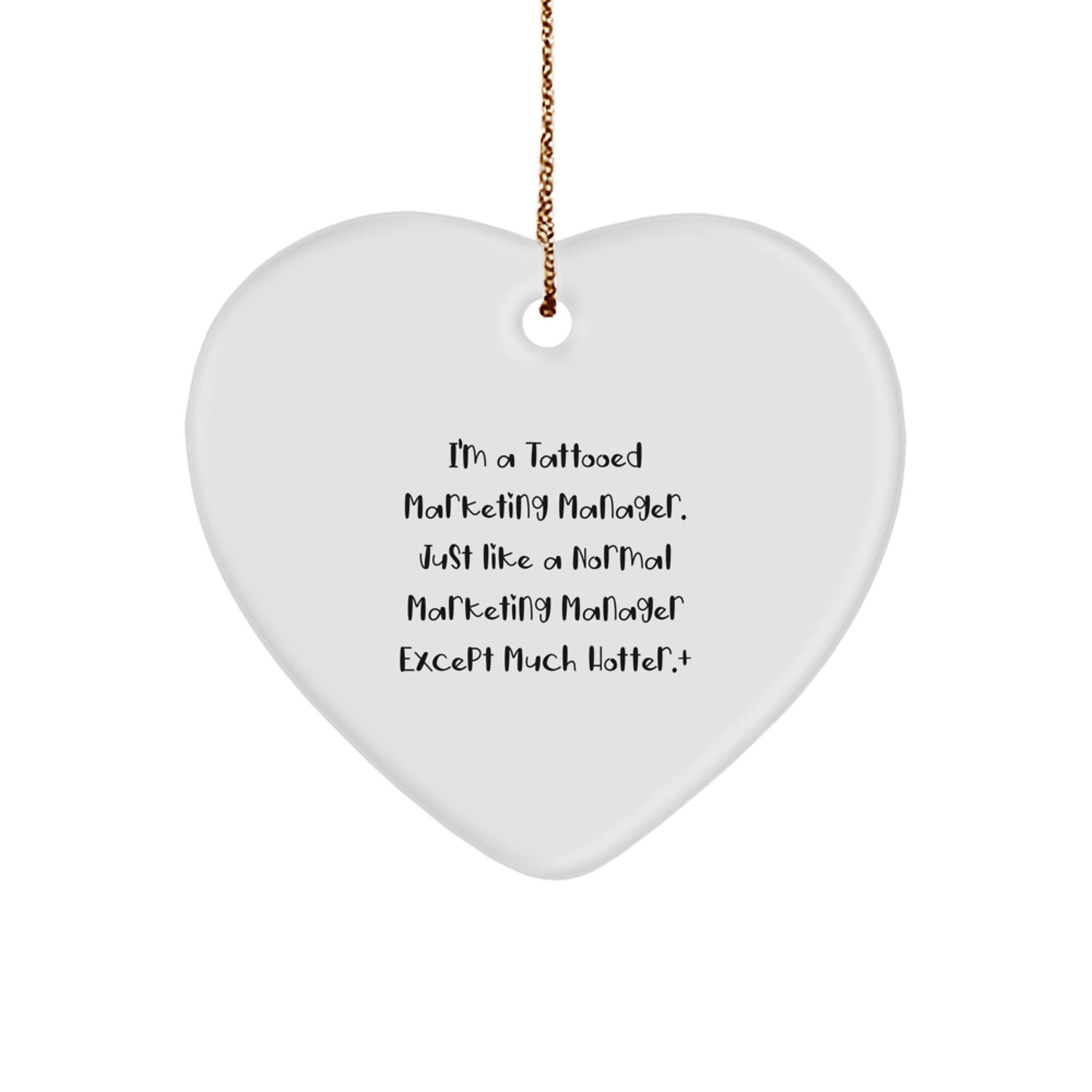 Funny Marketing Manager Gifts for Him, Heart Ornament from Friends, Christmas Unique Present