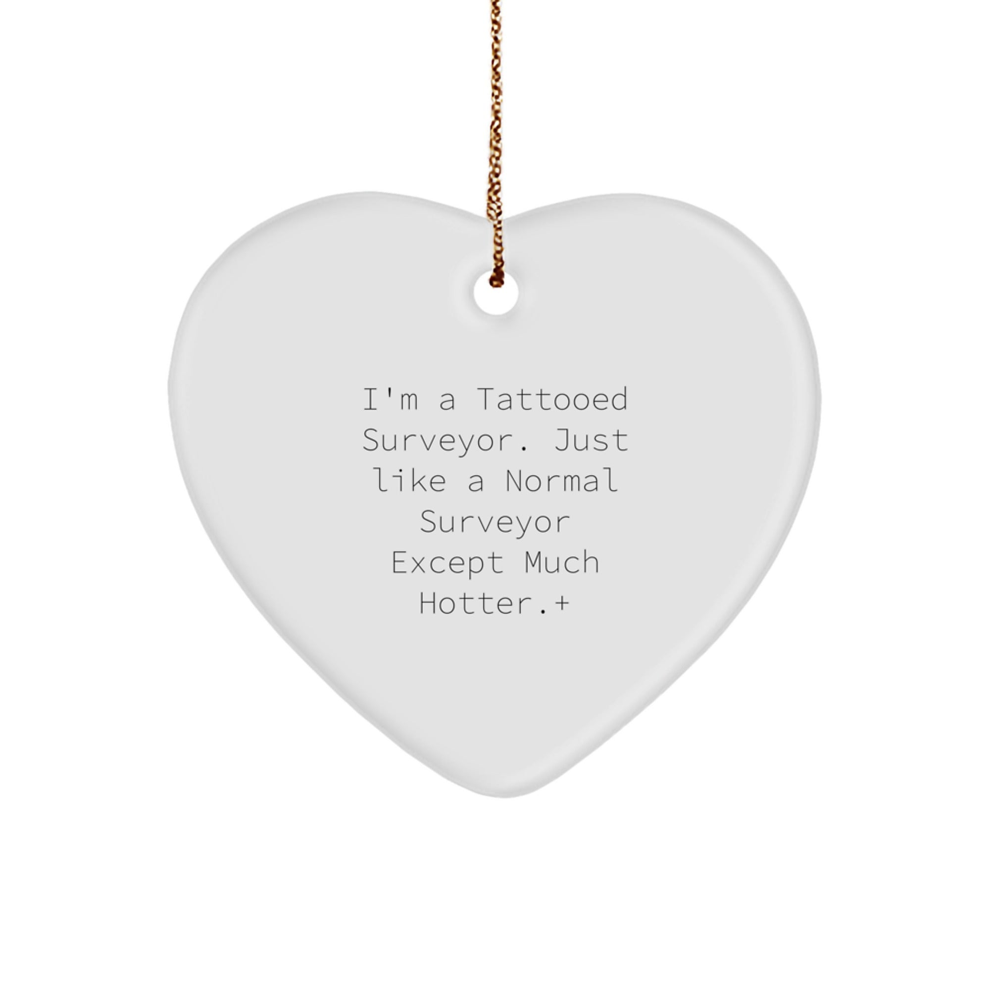 Funny Surveyor Gifts for Men - Hotter Than Normal Surveyor Heart Ornament, Cute Christmas Unique Gifts from Friends, Family or Coworkers