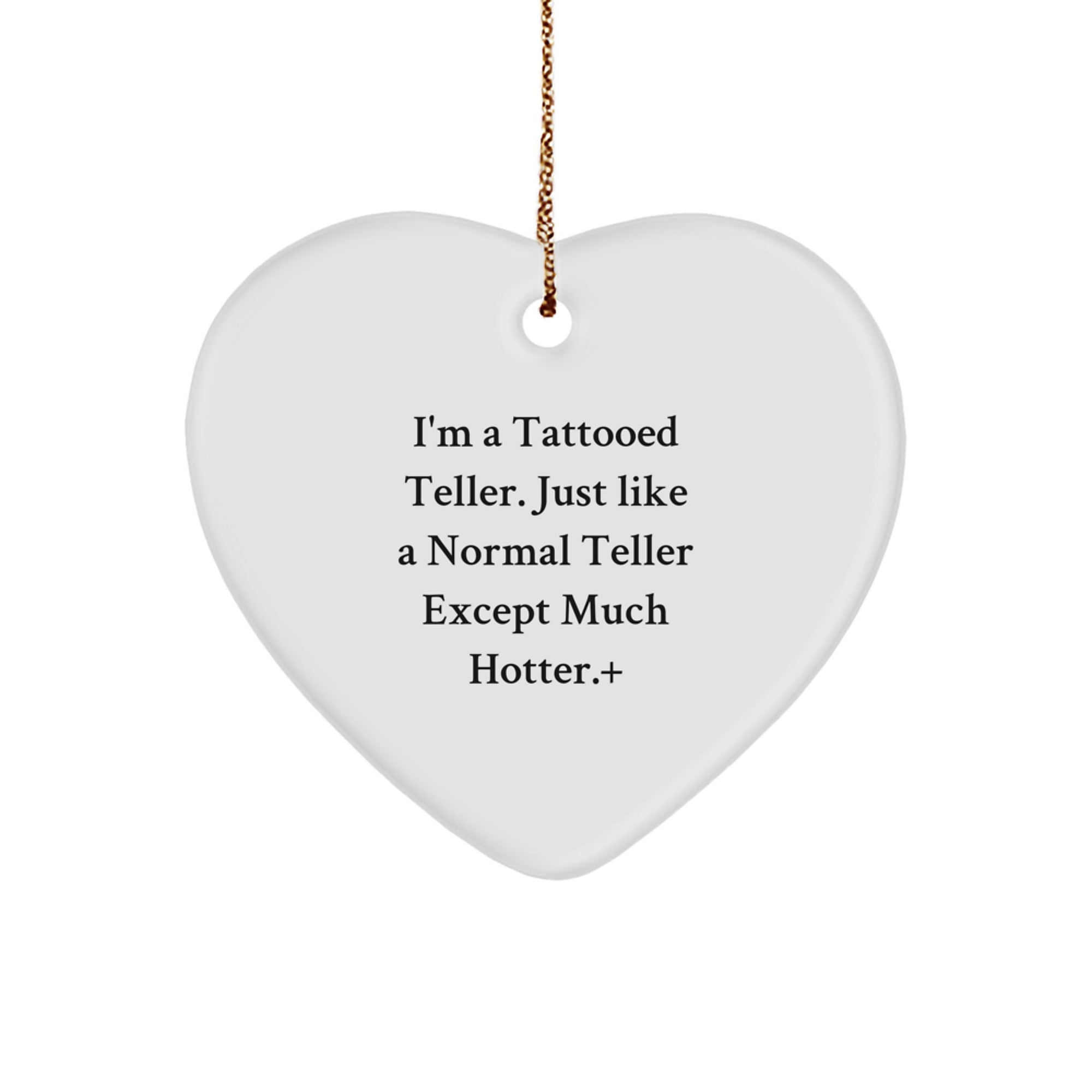 Funny Teller Heart Ornament Gifts from Men to Women Coworkers, Unique Christmas Unique Gifts for Teller, Heart Shaped Decorations