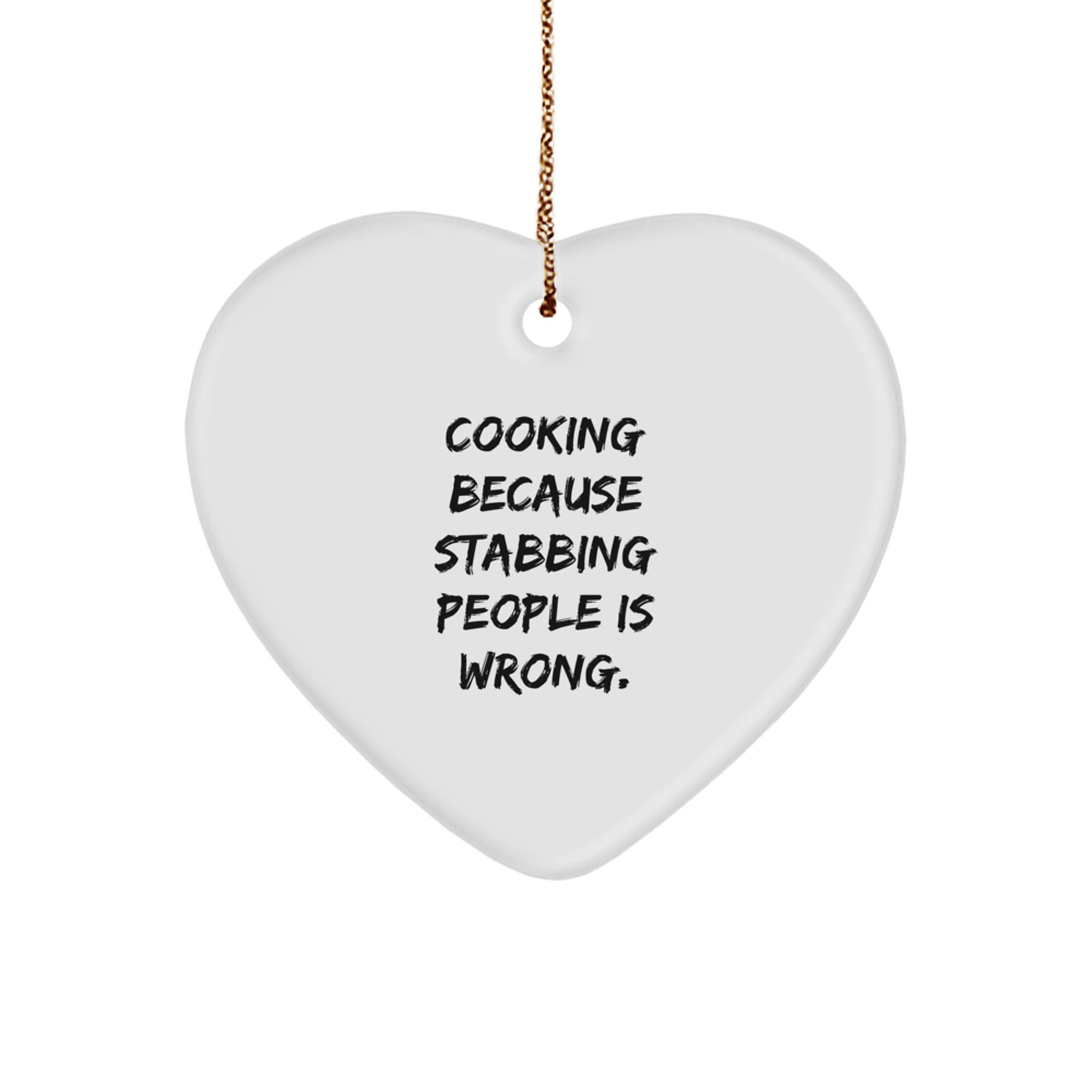Funny Cooking Heart Ornament Gifts from Friends for Men and Women on Christmas