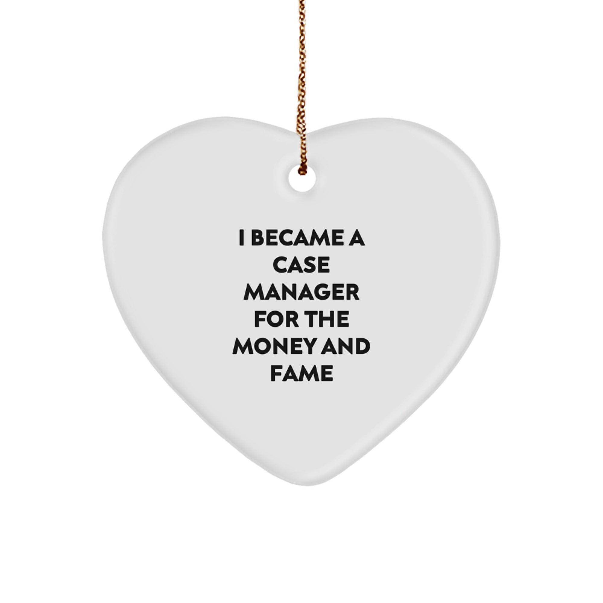 Funny Case Manager Heart Ornament Gifts from Men to Case Manager for Christmas Unique Decorations