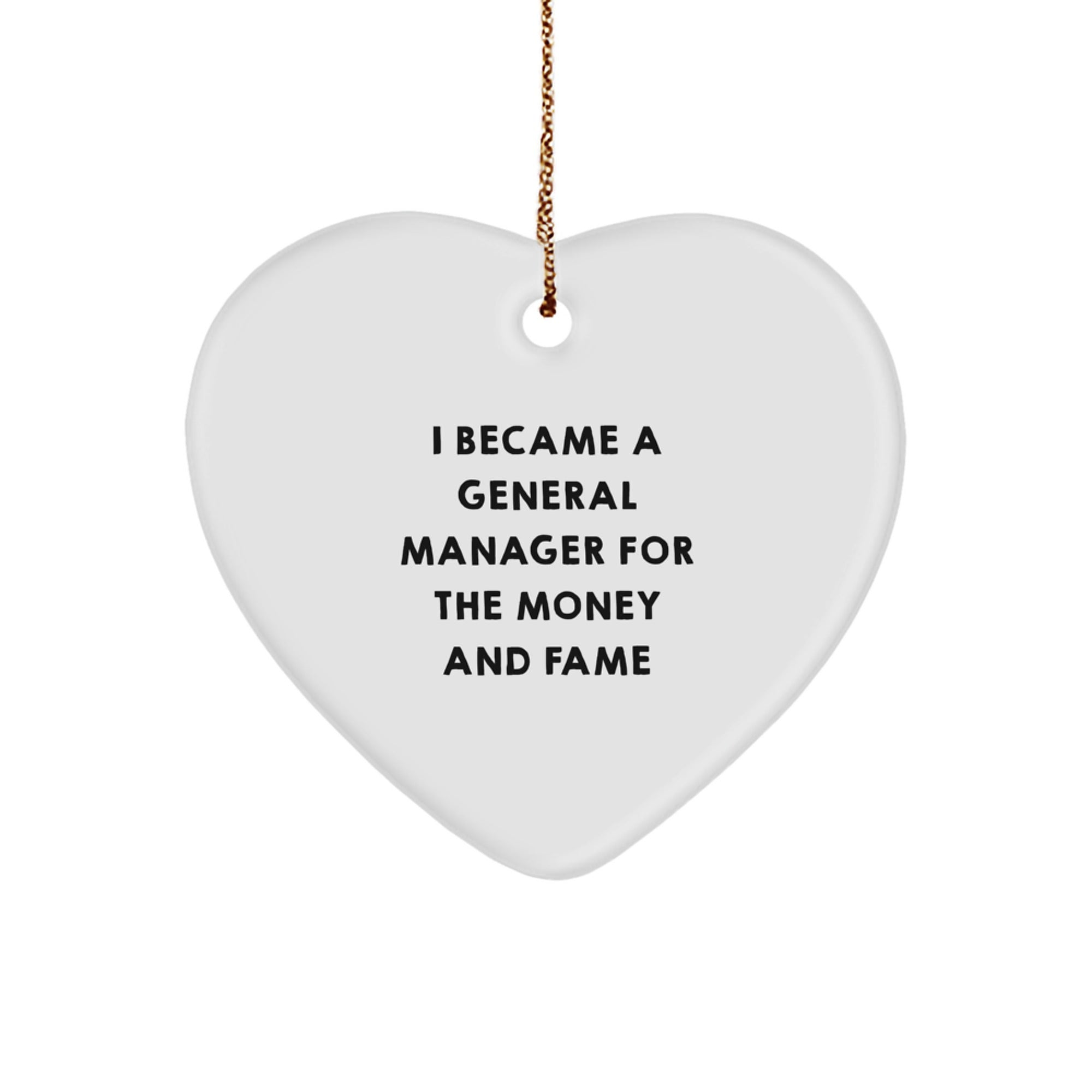 Funny General Manager Heart Ornament Gifts for Men, Funny Office Decor, Heart Shaped Decoration Gifts from Friends, Coworkers to General Manager on Christmas