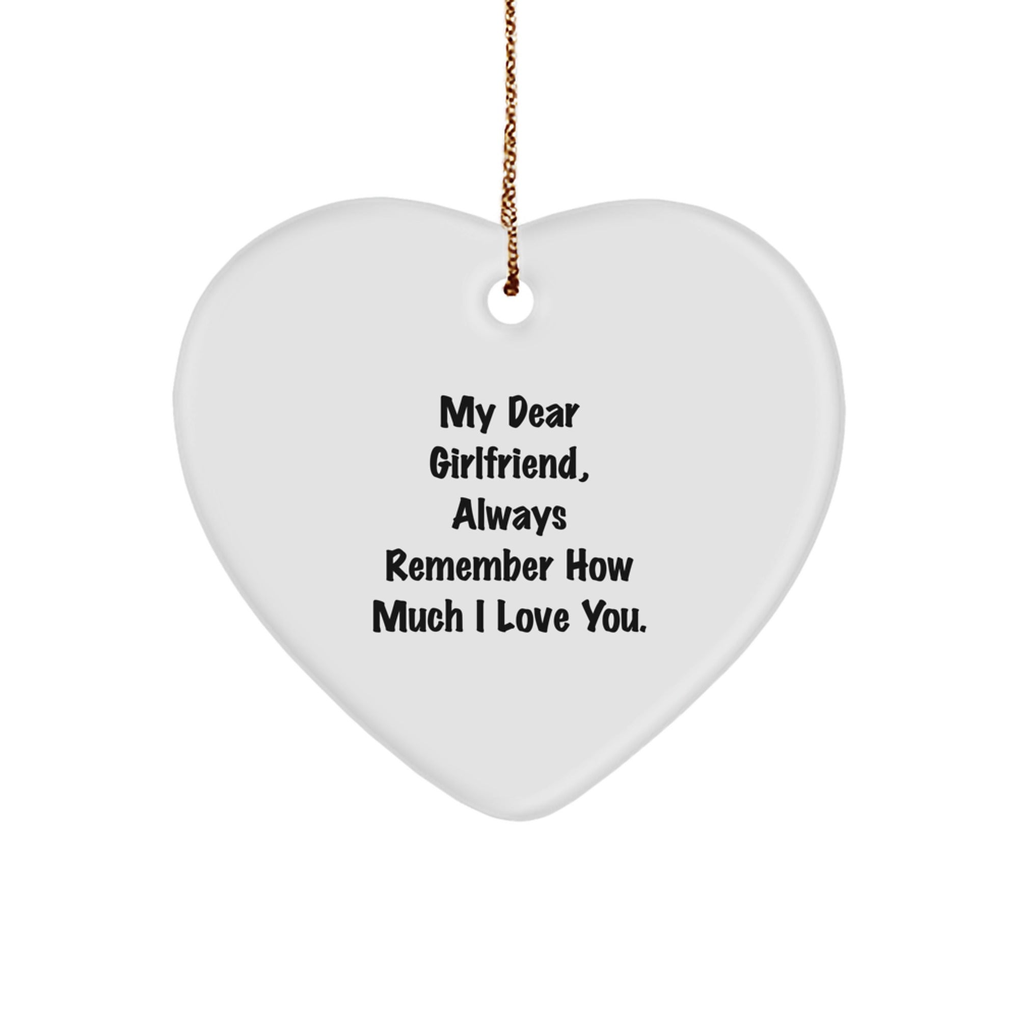 Gifts for My Dear Sweetheart, Funny Heart Ornament with Inspirational Quote, Christmas Unique Gifts for Her from Men