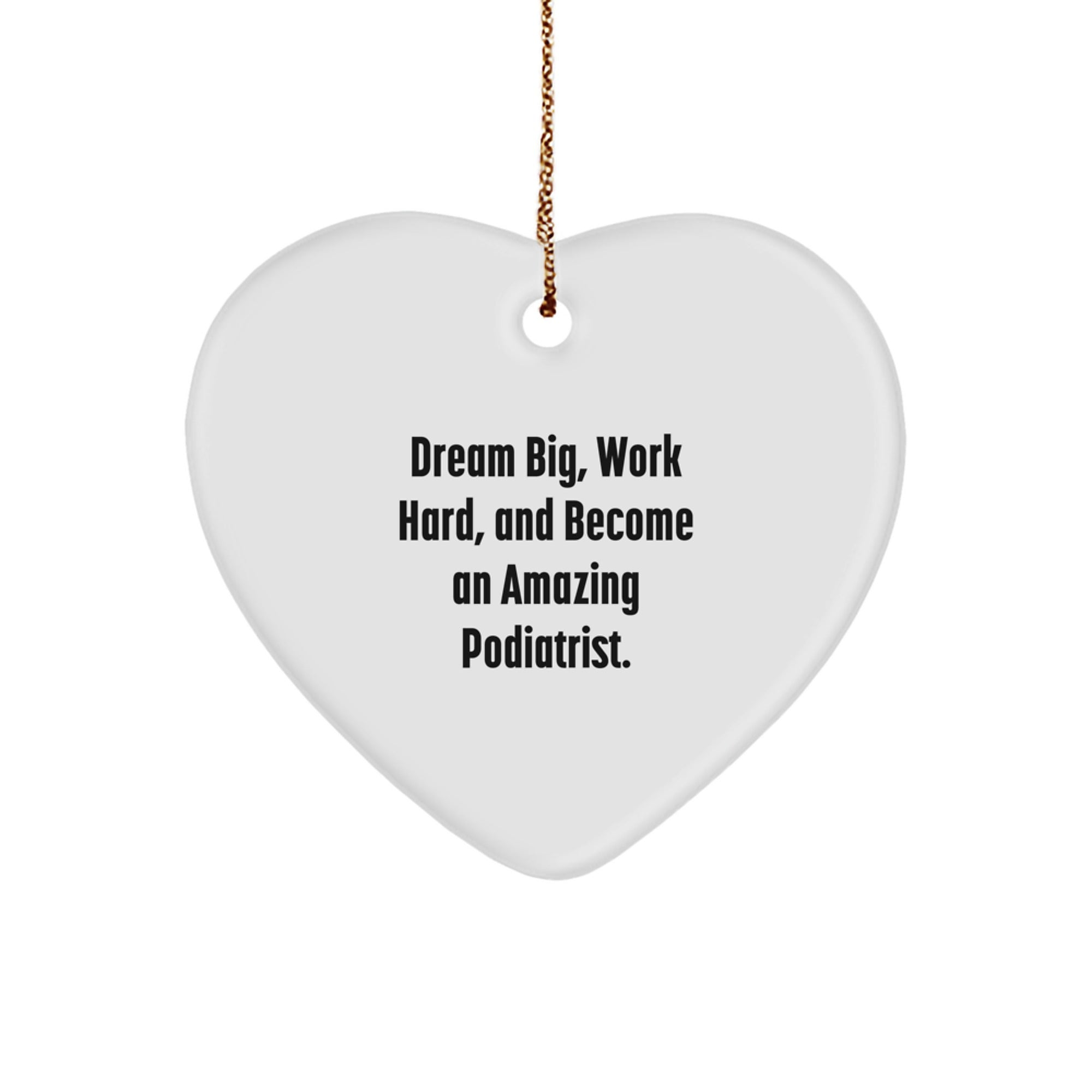 Funny Inspirational Gifts from Friends to Podiatrist Christmas Unique Ornaments - Dream Big, Work Hard Heart Shaped MDF