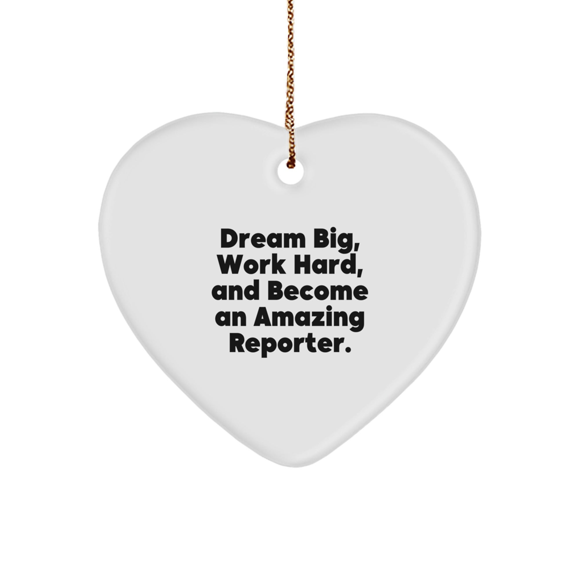 Funny Reporter Heart Ornament Gifts from Friends for Christmas Unique Decorations