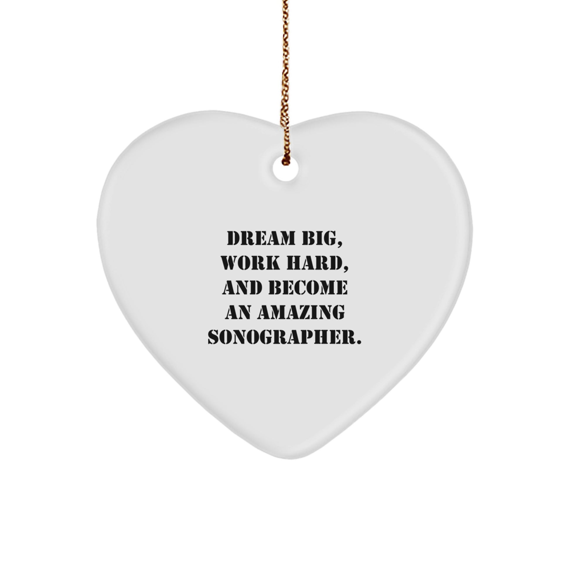 'Dream Big, Work Hard, and Shine!' Heart Ornament for Sonographers, Gifts from Friends to Family, Perfect Christmas Memorable Presents - Image 1