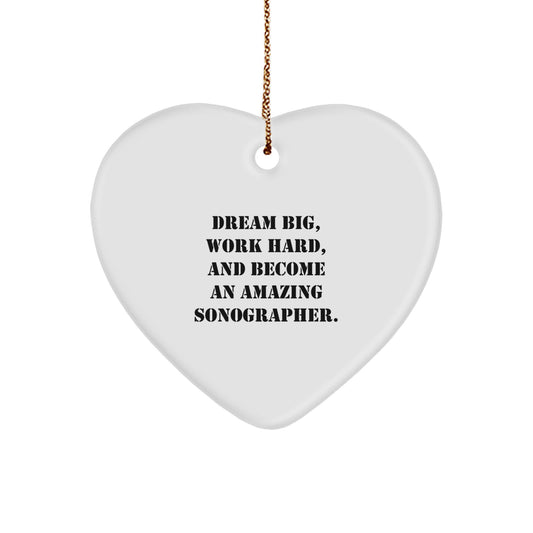 'Dream Big, Work Hard, and Shine!' Heart Ornament for Sonographers, Gifts from Friends to Family, Perfect Christmas Memorable Presents - Image 1
