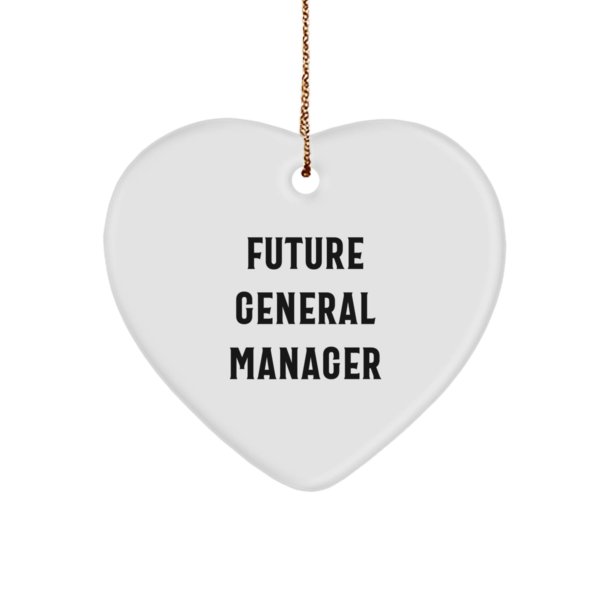 Funny General Manager Gifts for Christmas - 'Future General Manager' Heart Ornament, Gifts from Women to General Manager, General Manager Heart Ornament, Heart Shaped, Ideal Gifts for General Manager