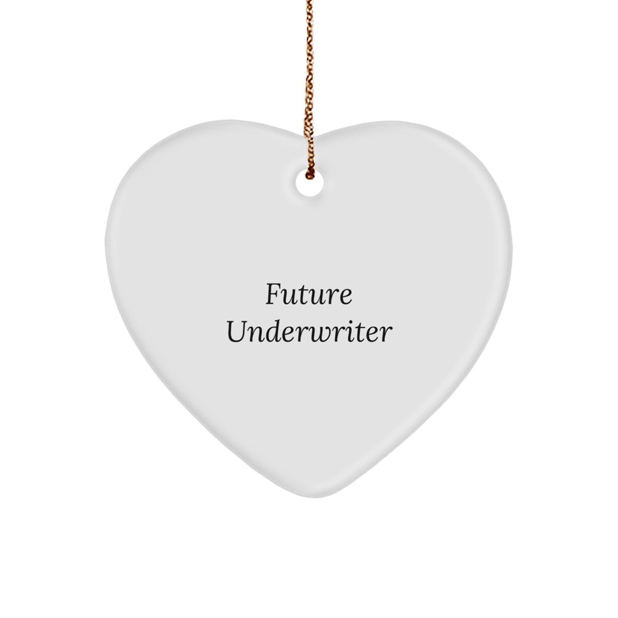 Funny Underwriter Gifts from Friends, Heart Ornament with Inspirational Quote, Perfect Unique Christmas Unique Gifts for Underwriter Women