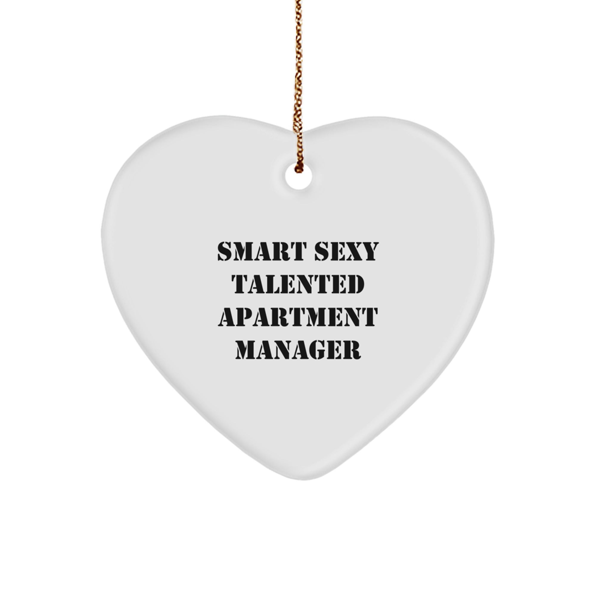 Funny 'Smart Sexy Talented' Apartment Manager Heart Ornament Gifts from Family for Christmas Unique Gifts