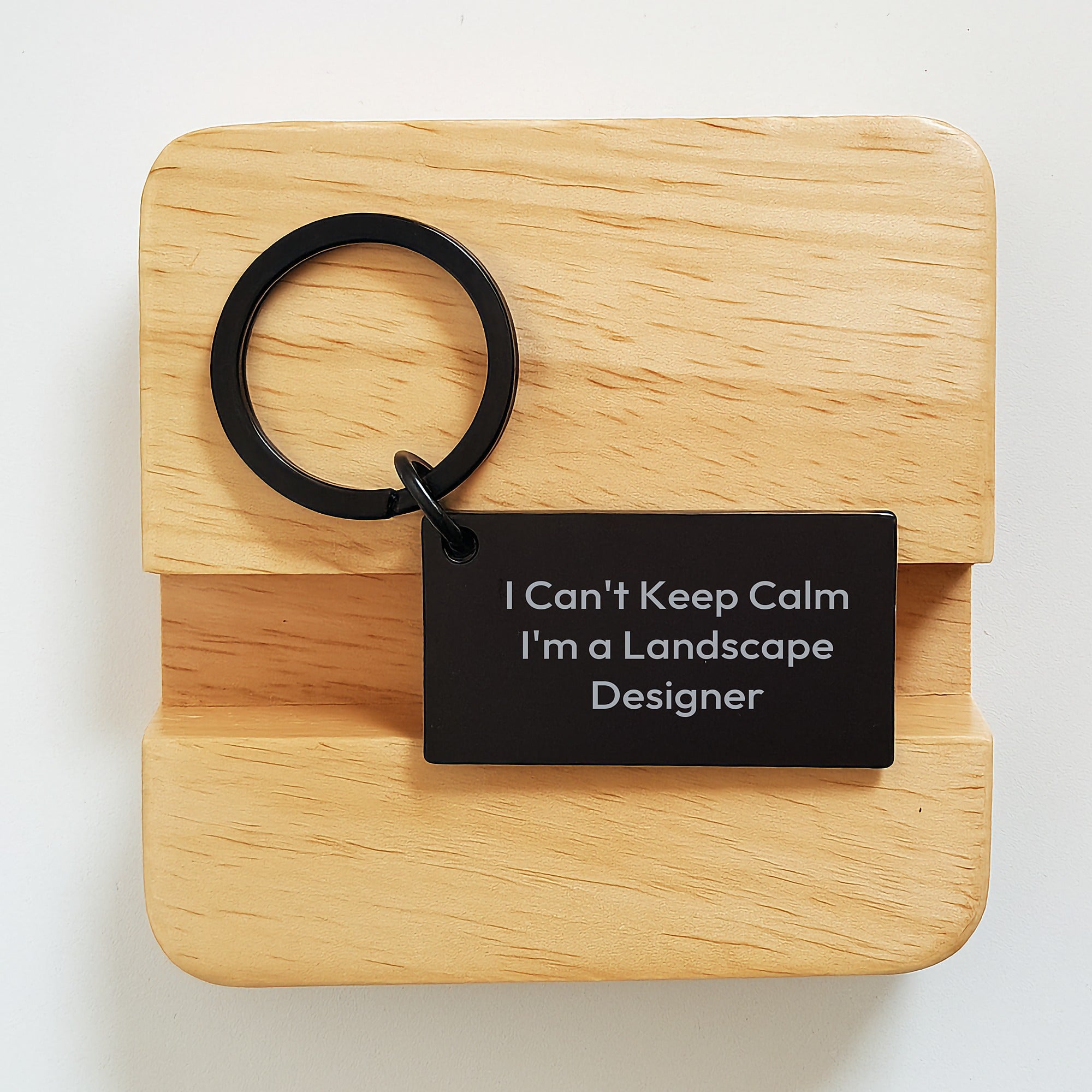 Funny Landscape Designer Keychain Gifts from Friends for Men, 'I Can't Keep Calm I'm A Landscape Designer' Quote, Black Stainless Steel, Perfect Birthday Present - Image 2