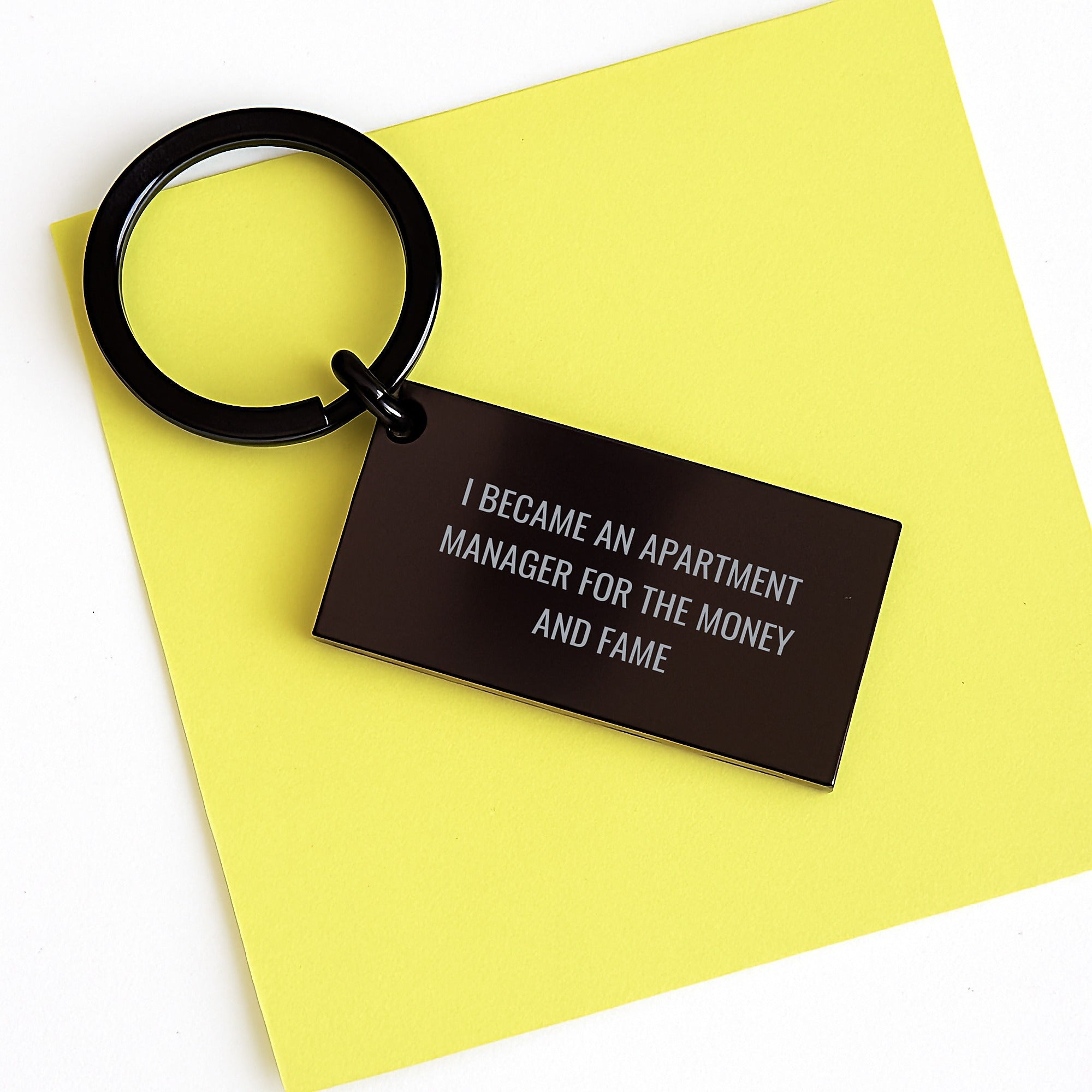 Funny Gift for Apartment Managers, Engraved Keychain from Friends to Men, Inspirational Quote, Graduation Unique Gifts - Image 3