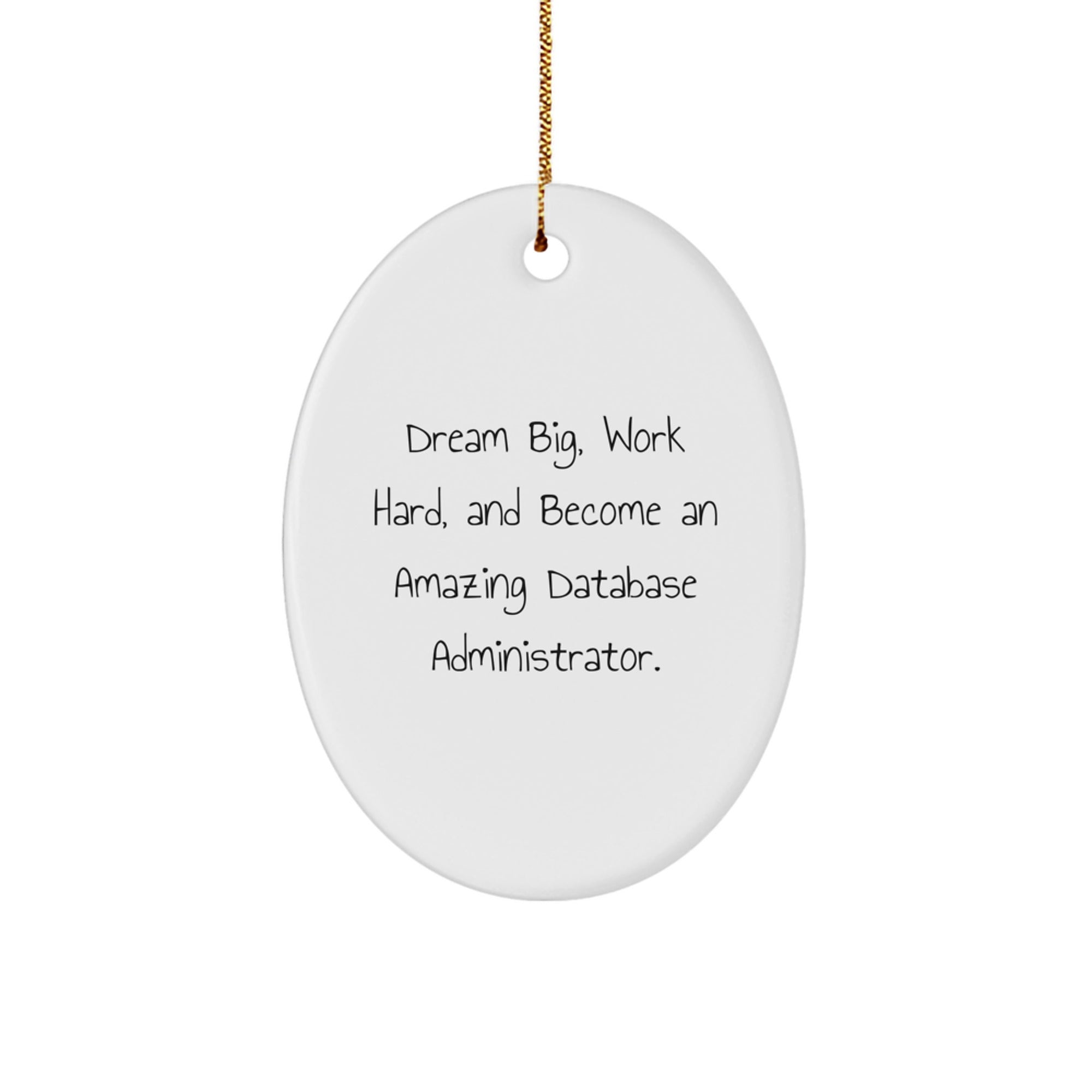 Gifts from Friends and Family for Database Administrator - Oval Ornament - 'Dream Big, Work Hard, And Become An Amazing!'