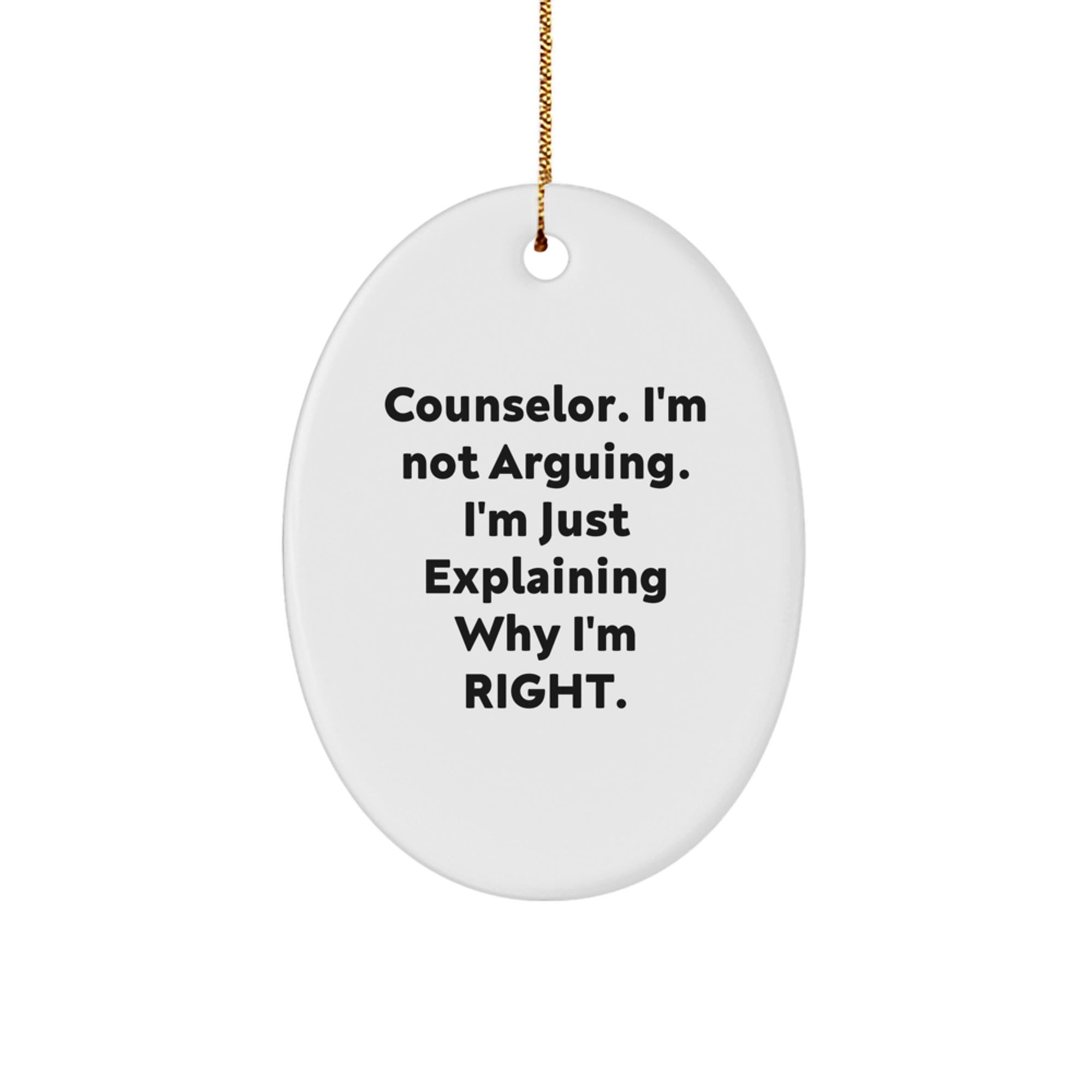 Funny Counselor Gifts for Friends from Men Oval Ornament Christmas Unique Presents