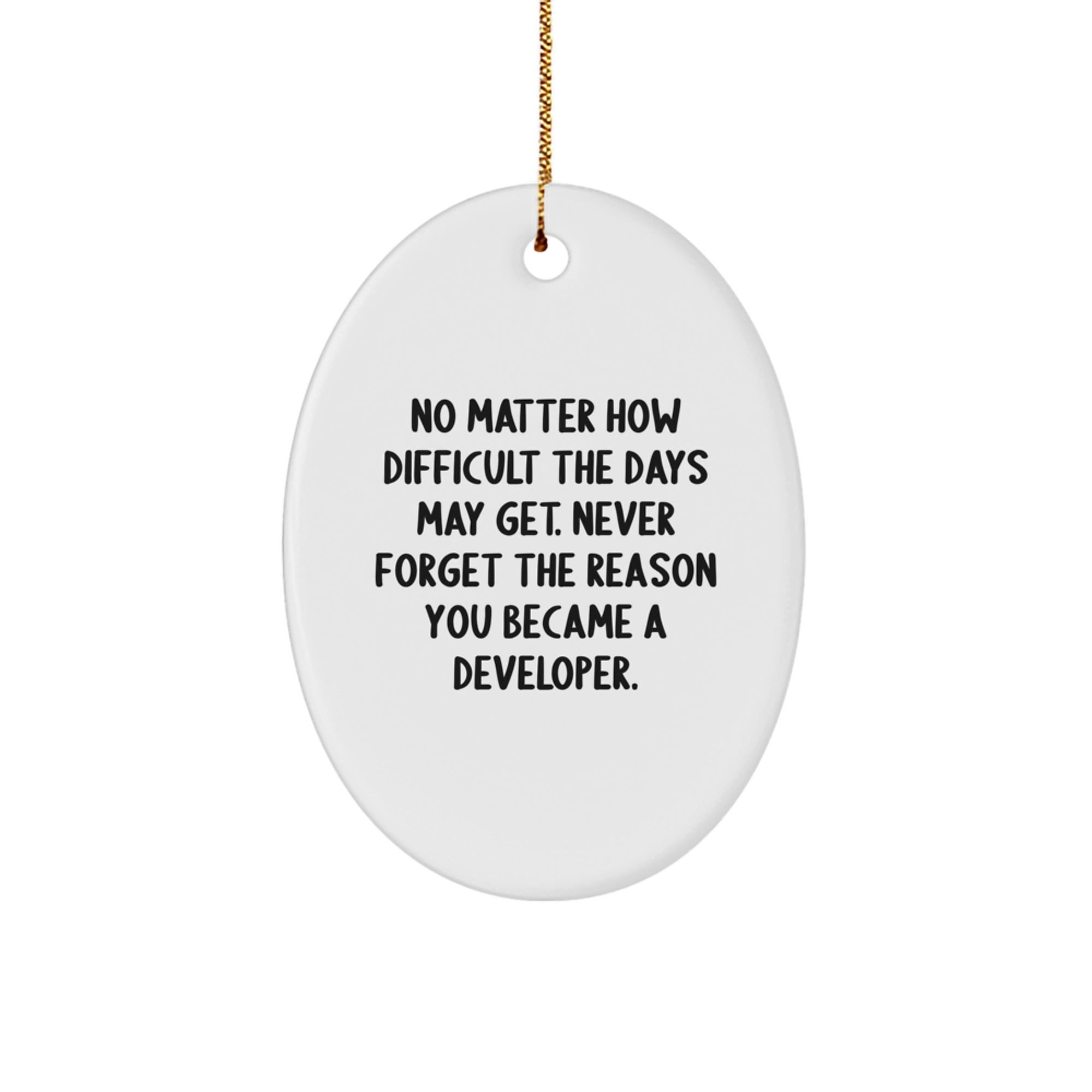 Developer Oval Ornament, Funny Christmas Unique Gift for Developers from Friends, Coworkers, Family