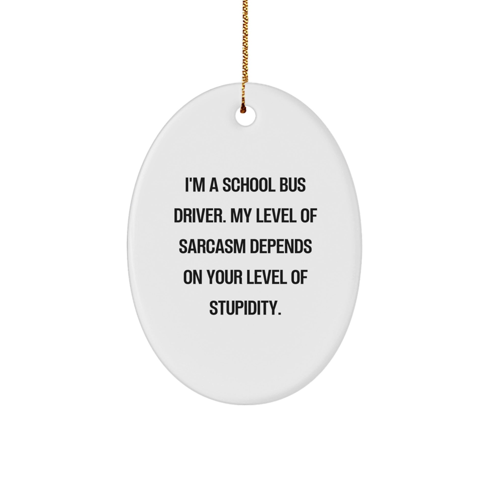Funny School Bus Driver Gifts - I'm A School Bus Driver - Unique Oval Ornament for Christmas Unique Gifts from Friends to School Bus Driver
