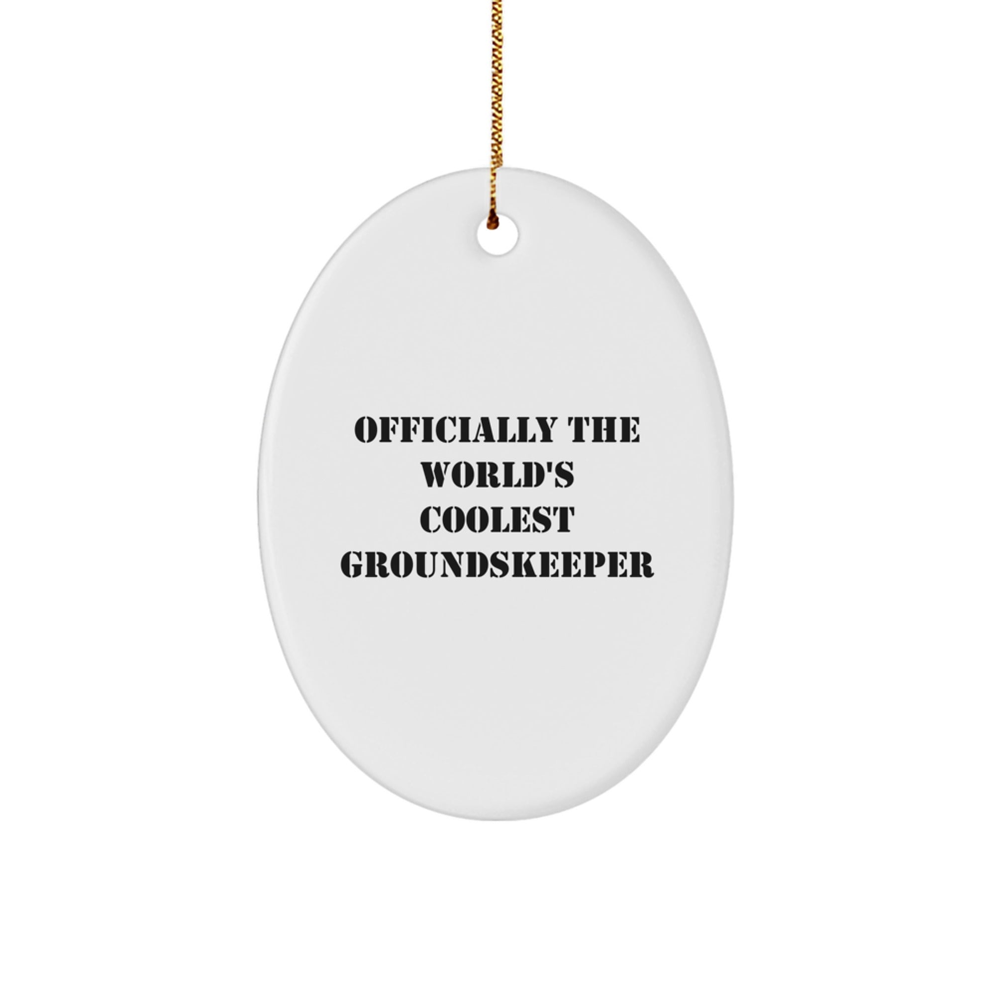 Funny groundskeeper Gifts from Friends for Christmas - Oval Ornament, Officially The World's Coolest groundskeeper