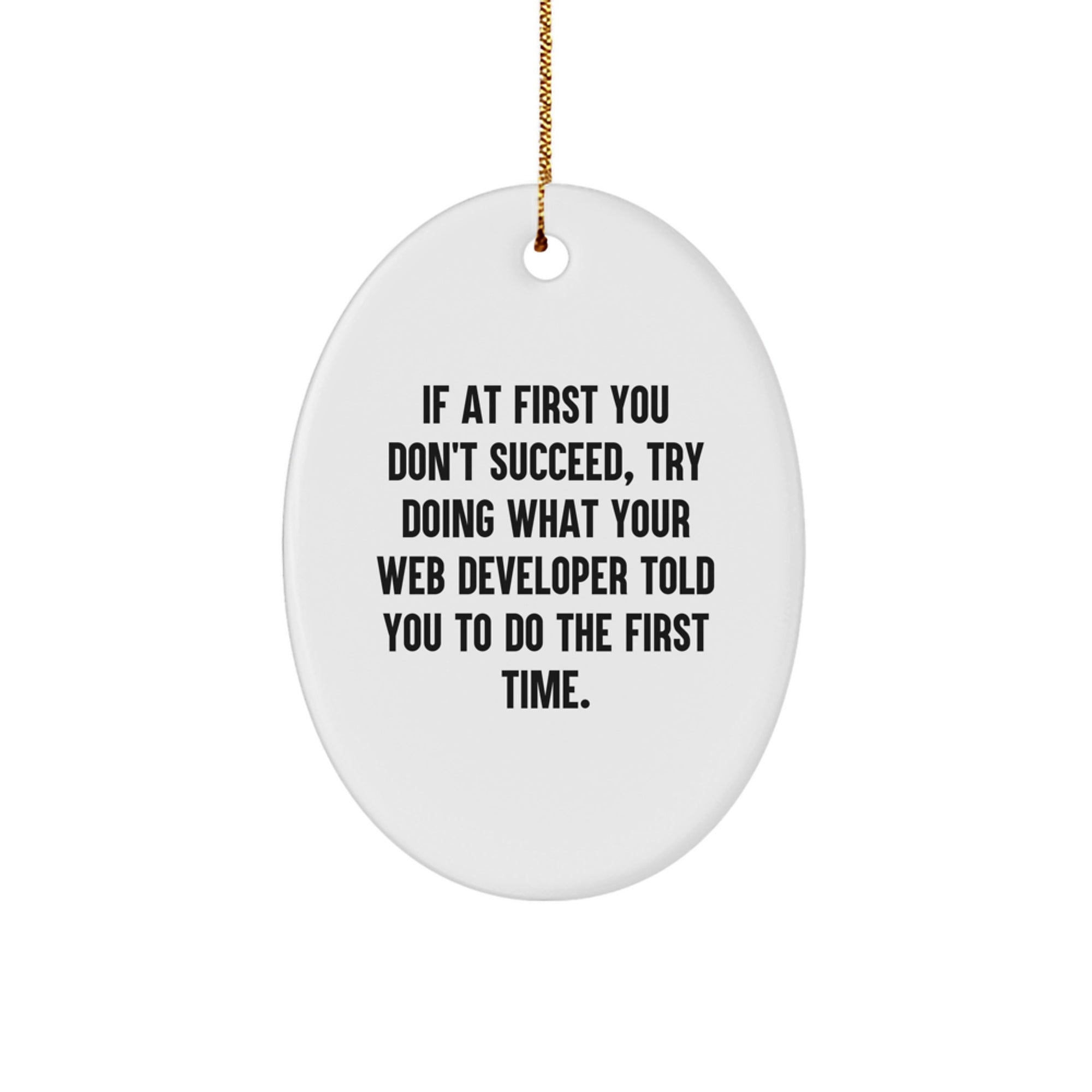 Funny Web Developer Oval Ornament Gifts from Friends for Men, Women, Coworkers or Family - Oval Ornament Decoration for Web Developer, Men, Women, Friends or Coworkers