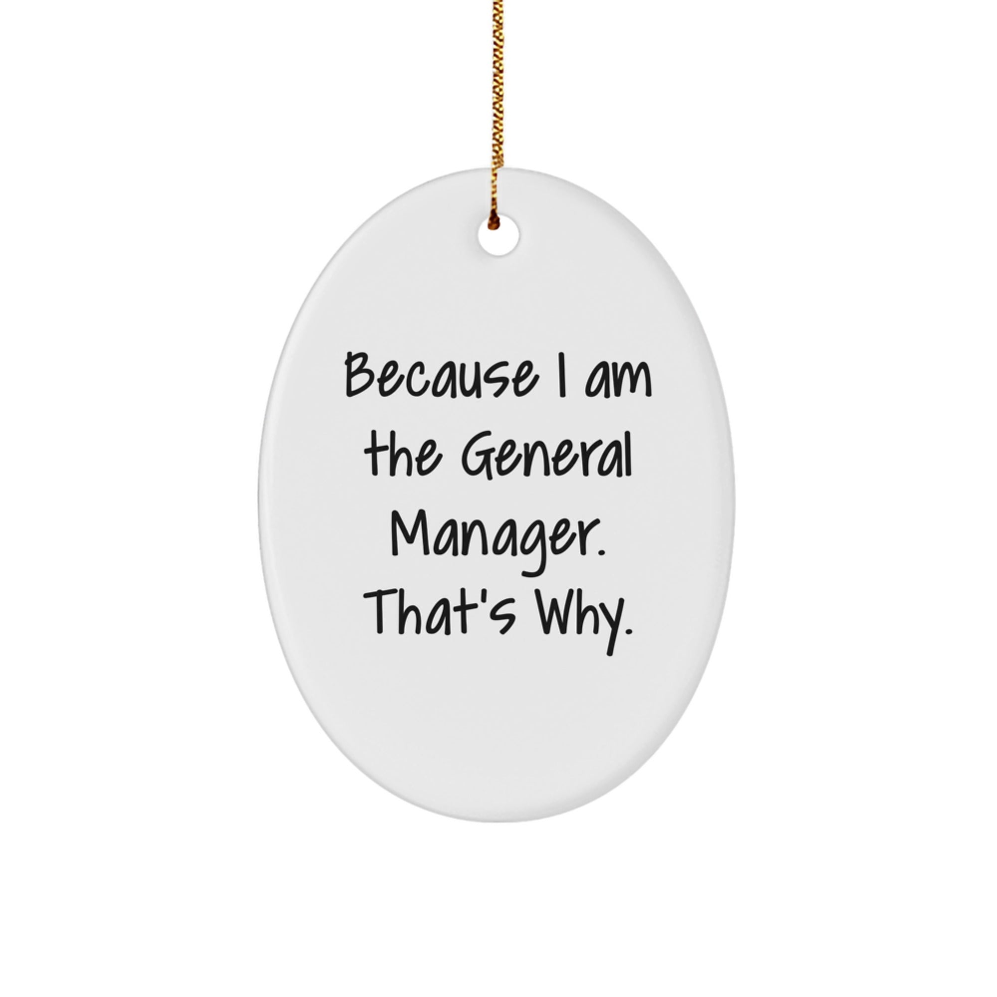 Funny General Manager Oval Ornament Gifts from Friends and Family for Christmas Unique Gifts