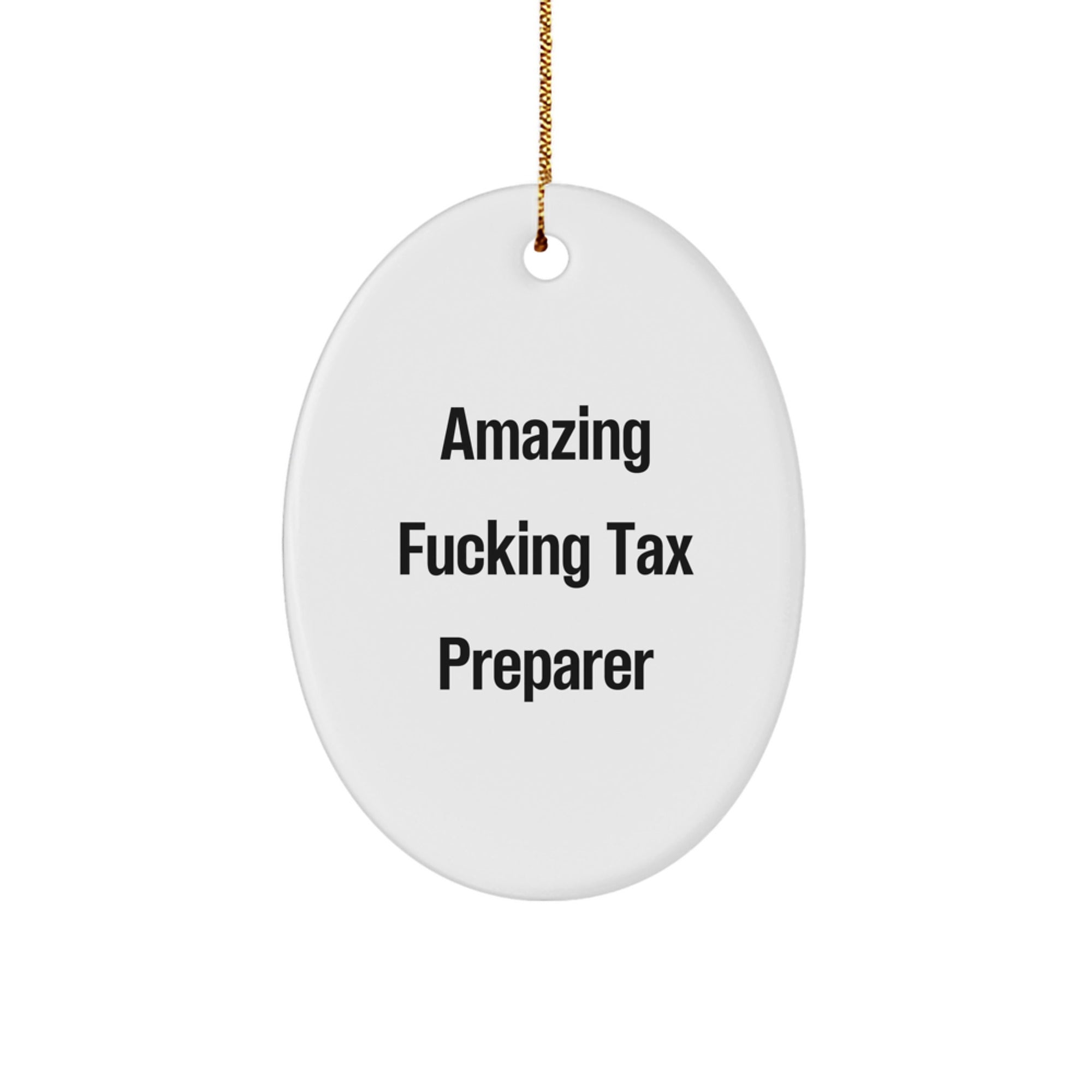 Funny Tax Preparer Gifts from Men to Women for Christmas Unique Oval Ornament