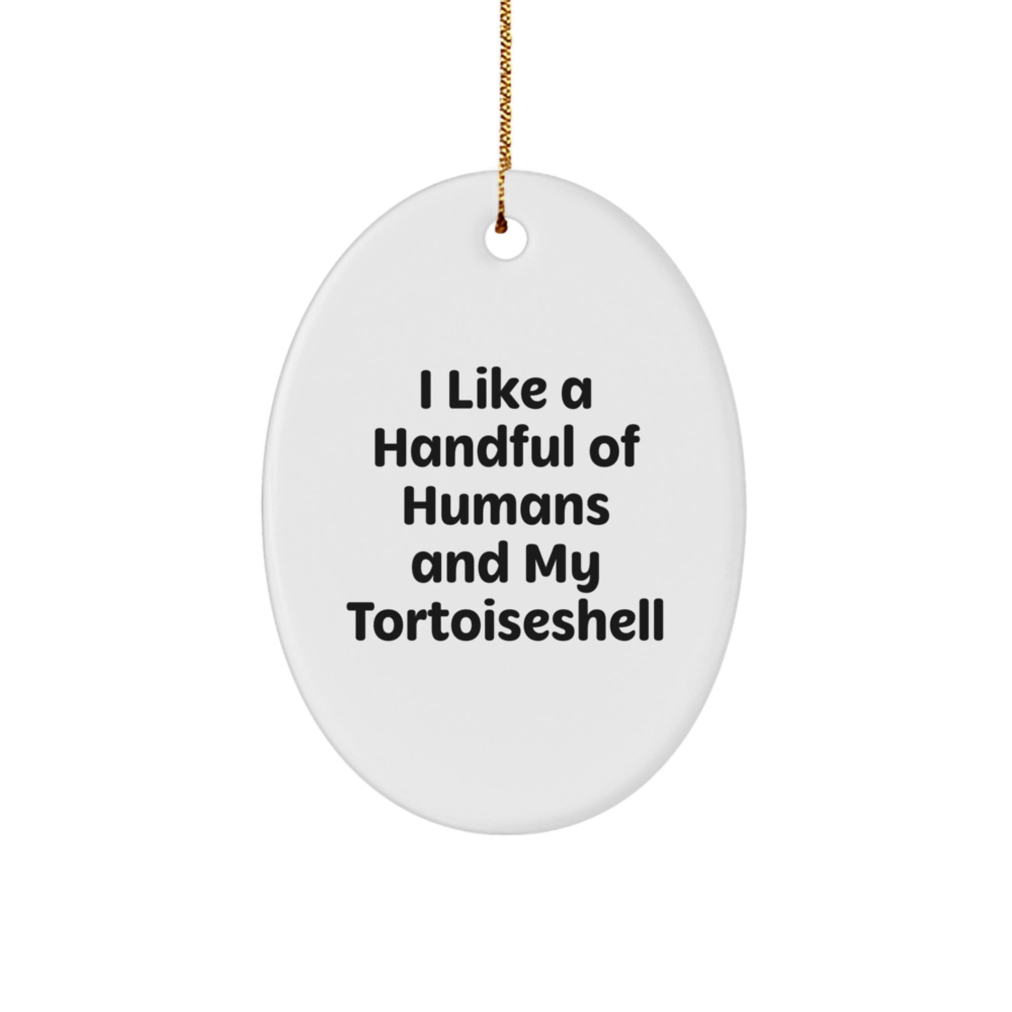 Funny Tortoiseshell Cat Gifts for Christmas, Oval Ornament from Lover to Tortoiseshell Cat Owner, Cute Tortoiseshell Cat Lover Decoration