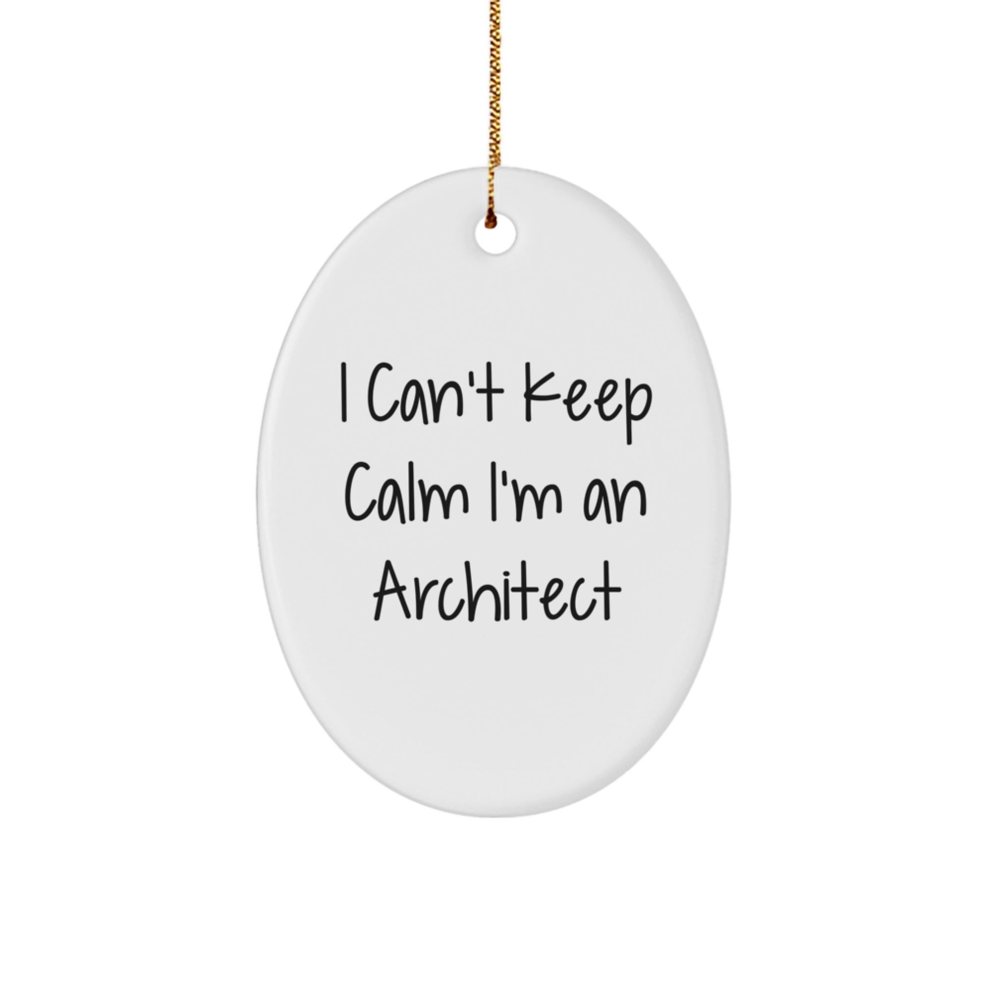 Funny Architect Gifts from Friends, I Can't Keep Calm I'm An Architect Oval Ornament for Christmas Unique Gifts for Men Women Coworkers