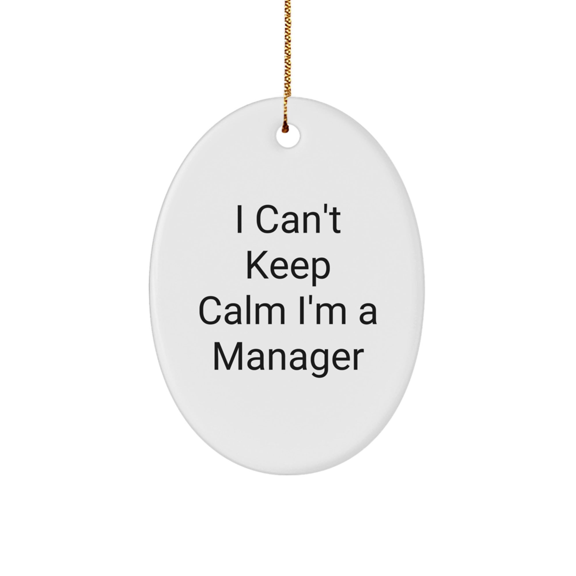 Funny I Can't Keep Calm I'm A Manager Christmas Unique Gifts for Men Oval Ornament Gifts from Family