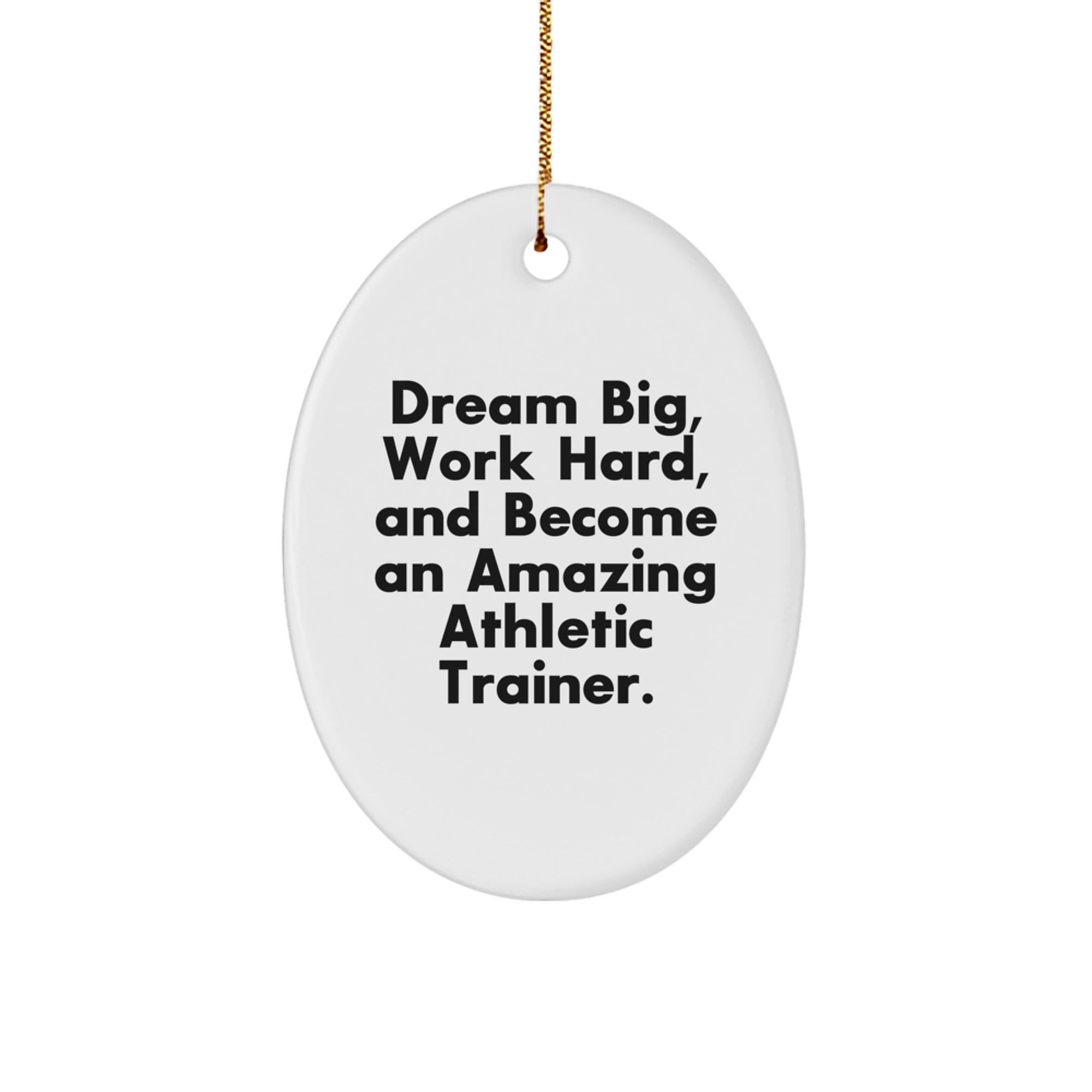 Inspirational Athletic Trainer Gifts from Friends and Family, Oval Ornament for Christmas Unique Presents, 'Dream Big, Work Hard, And Become An Amazing Athletic Trainer.'