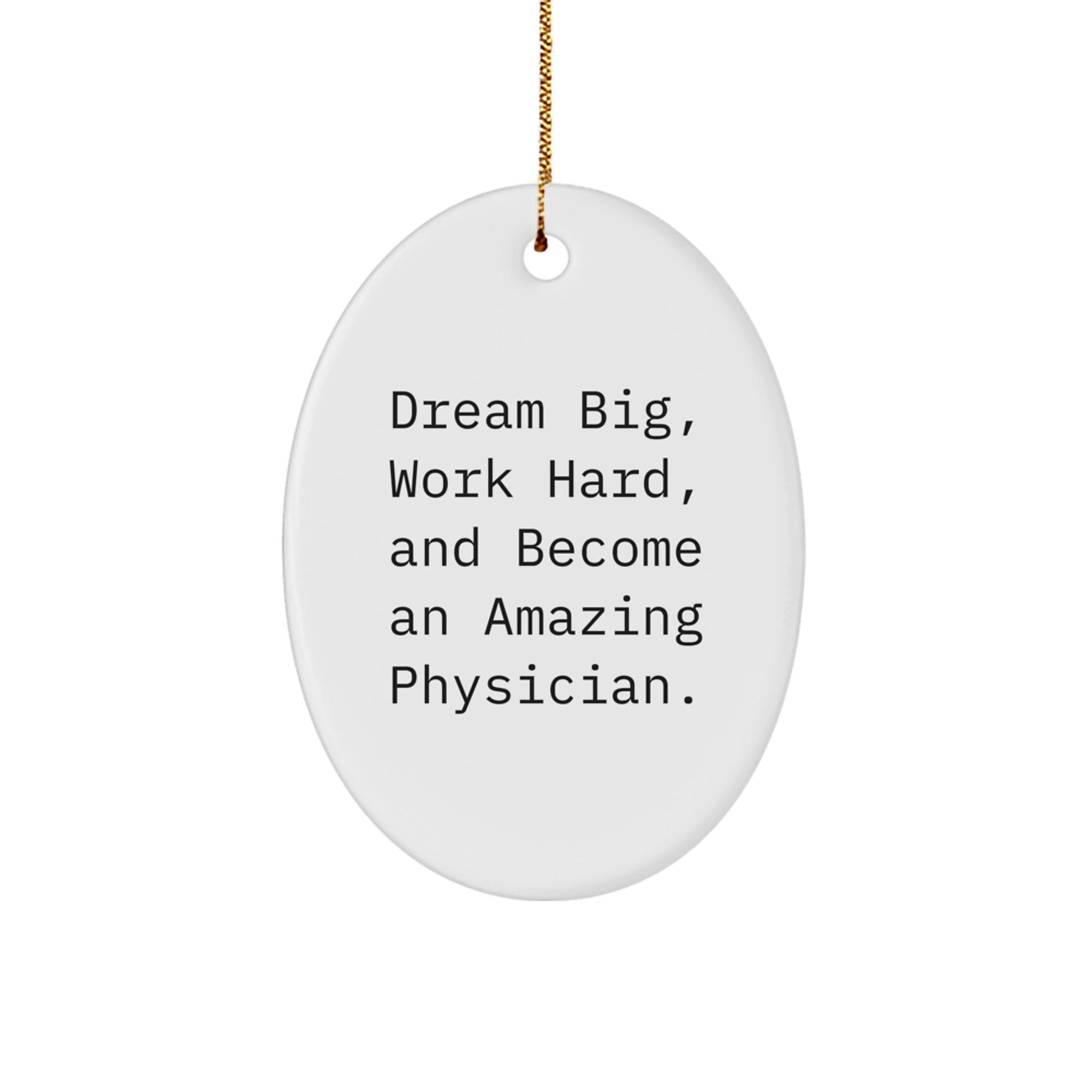 Gifts from Men for Physician Friends - Oval Ornament, Dream Big, Work Hard, And Become An Amazing Physician. - Christmas Unique Gifts, Inspirational Physician