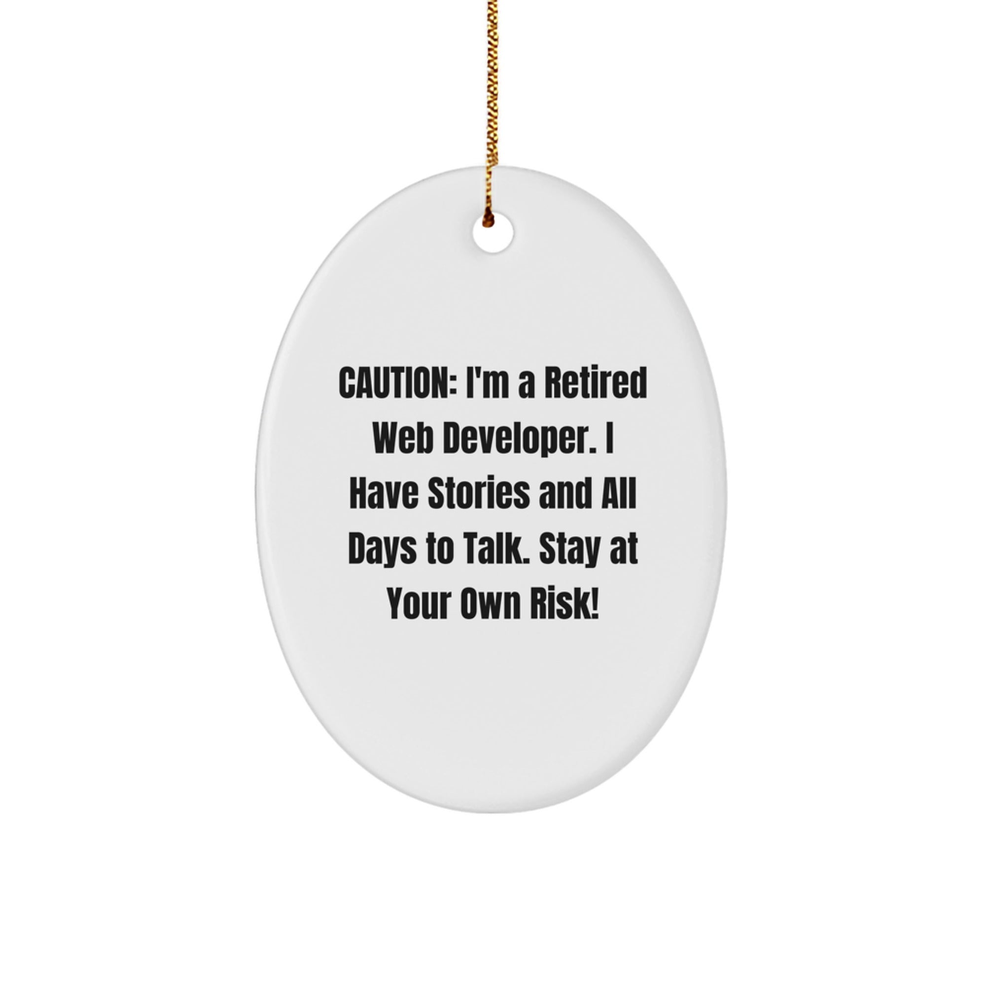 Funny Web Developer Gifts, Oval Ornament with Quirky Quote, Gifts from Friends to Coworkers, Perfect for Web Developer Christmas Unique Gifts for Men, Women, Family