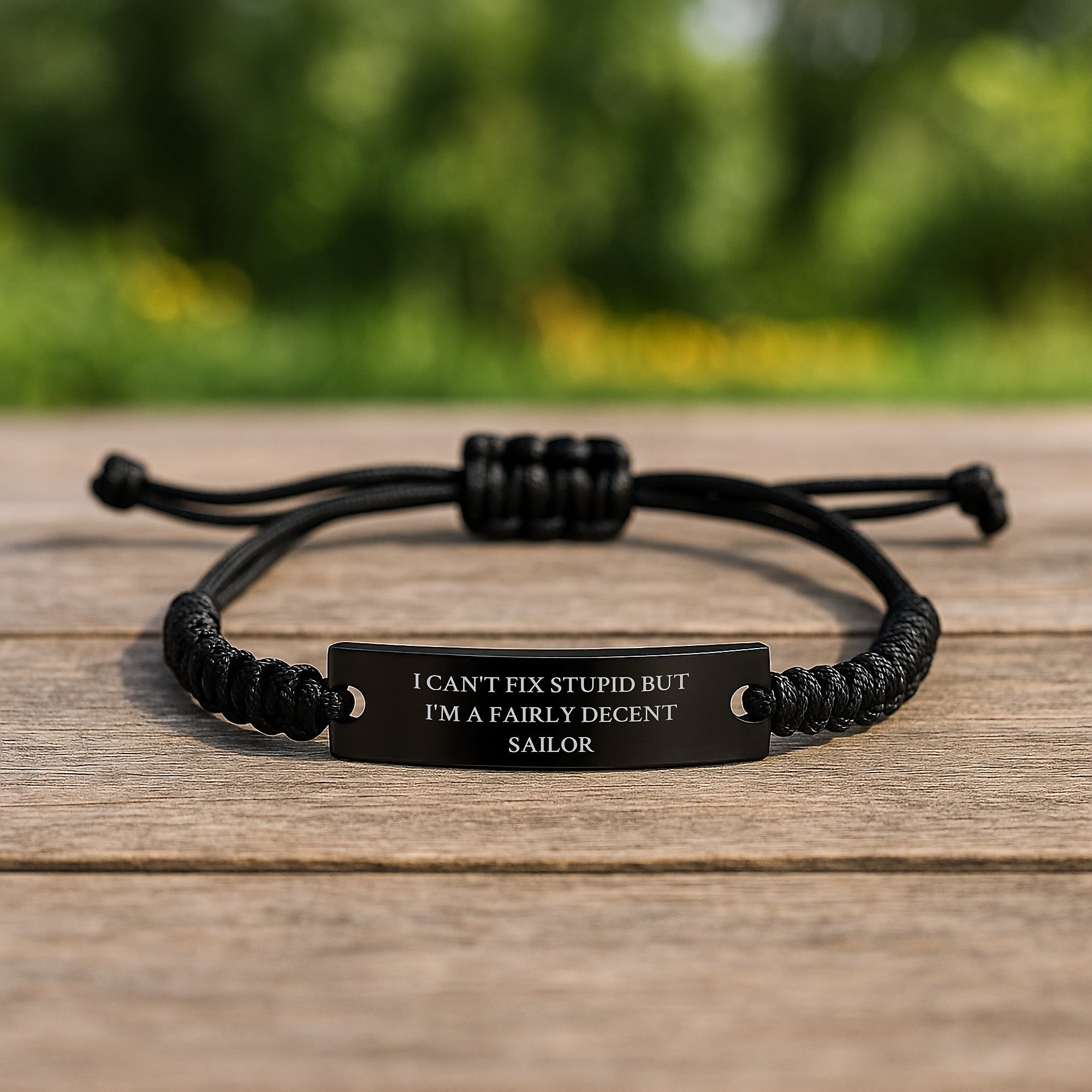Funny Sailor Rope Bracelet Gift for Sailor Friends and Family, 'I Can't Fix Stupid But I'm A Fairly Decent Sailor', Birthday Unique Gifts from Men - Image 2