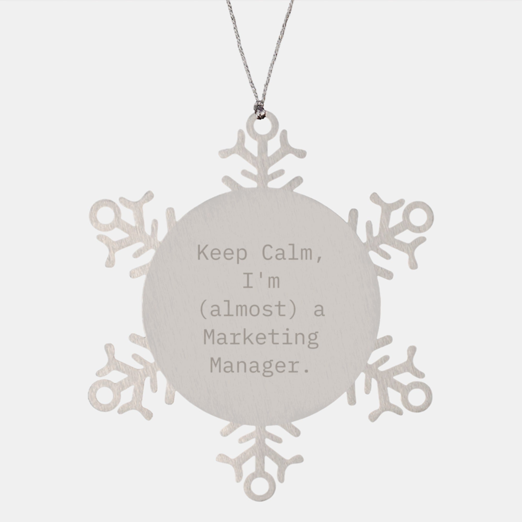 Funny Marketing Manager Snowflake Ornament Gifts for Men Women Friends Coworkers Family