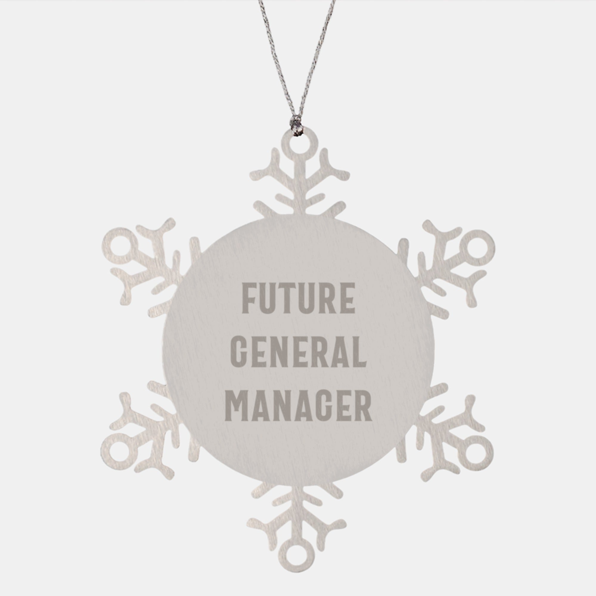 Funny General Manager Christmas Snowflake Ornament Gifts from Coworkers, Unique Office Decor for Future Leaders