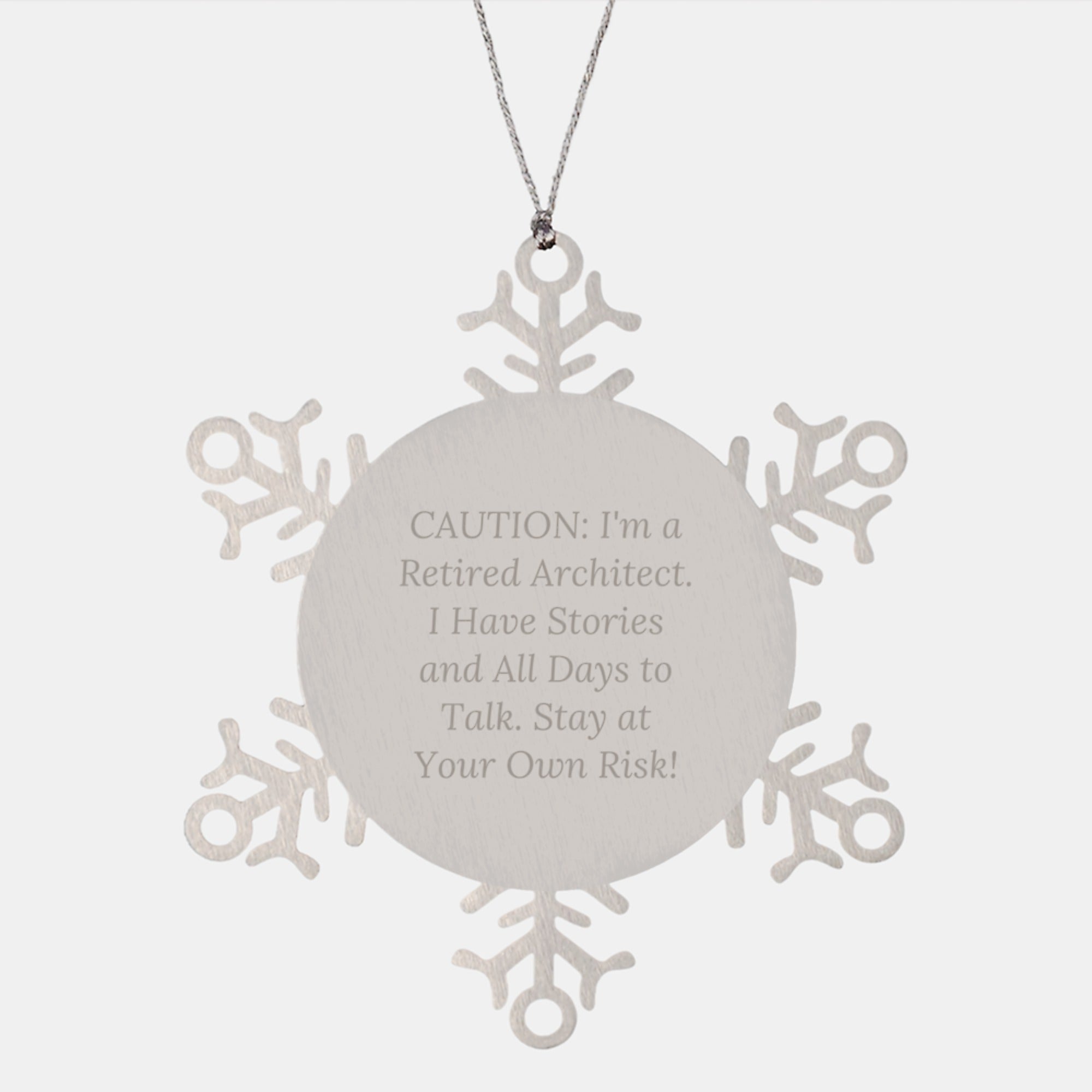 Architect Gifts, Funny Quote, Snowflake Ornament, Christmas Unique Gifts from Friends for Men, Women, Family